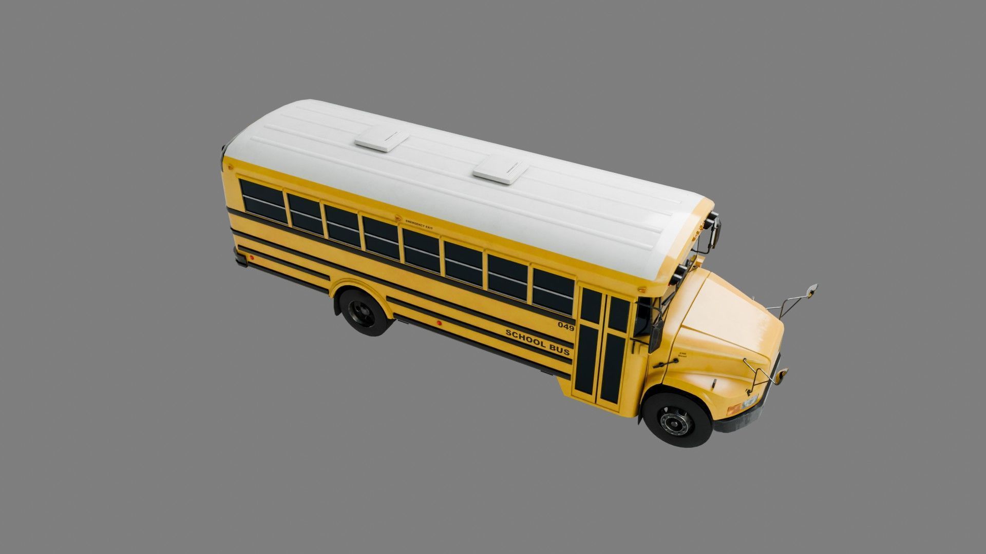 Low Poly School Bus with 4K Textures Low-poly 3D model_6