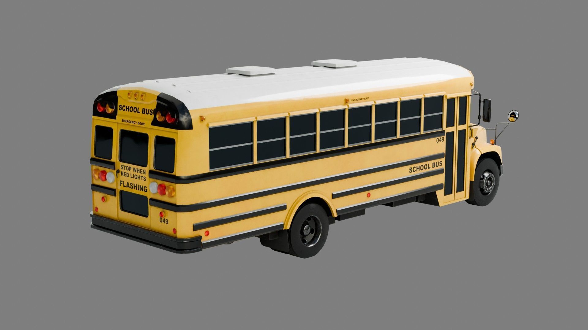 Low Poly School Bus with 4K Textures Low-poly 3D model_3