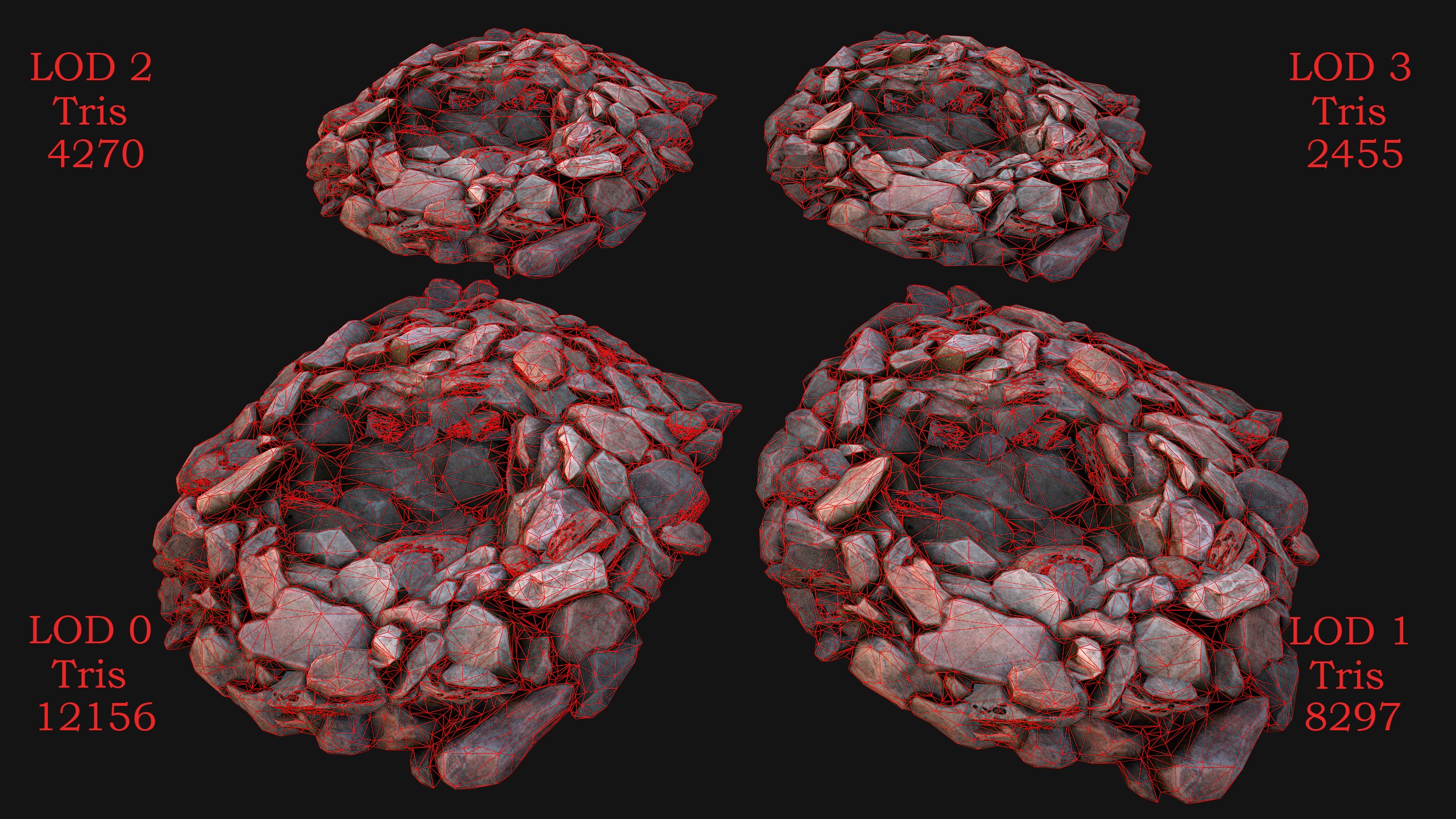 Ore Minerals Gold Iron Copper Coal Resource Pack for Mine Cave 3D Model Collection_26