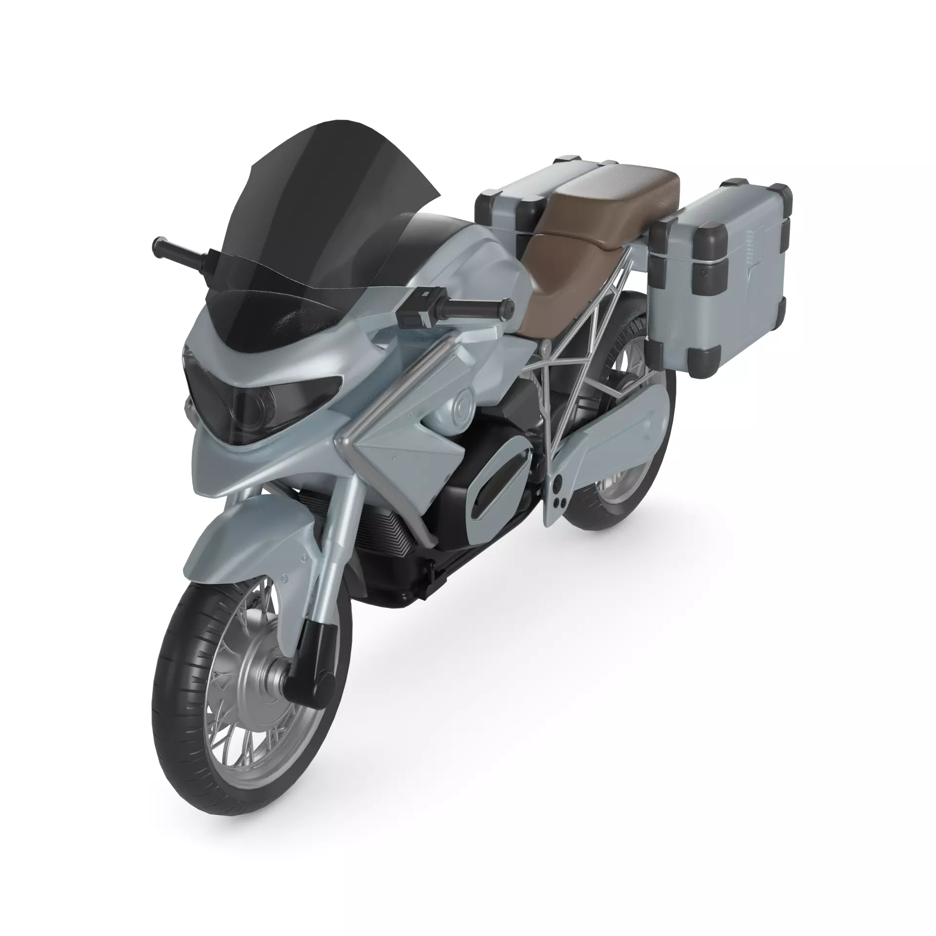 Touring Motorcycle 3D model_0