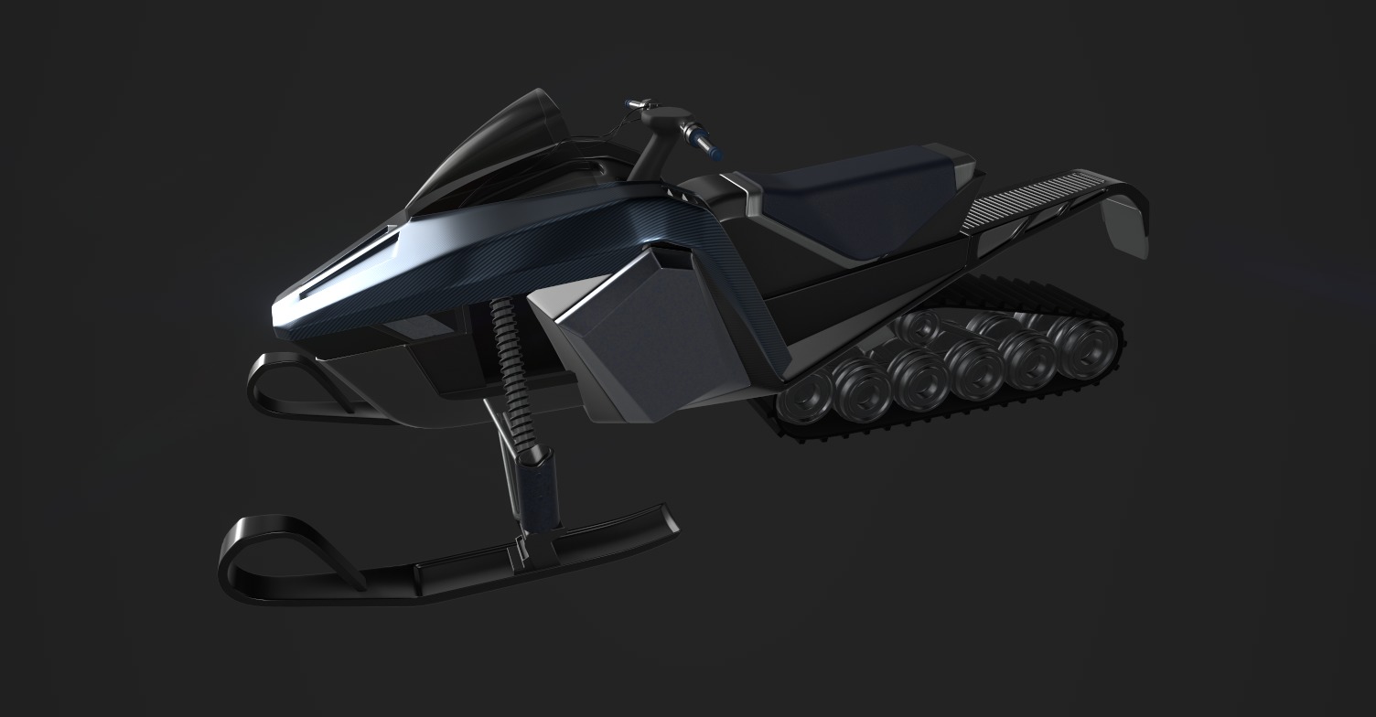 9 Wheel Snowmobile 3D model_3