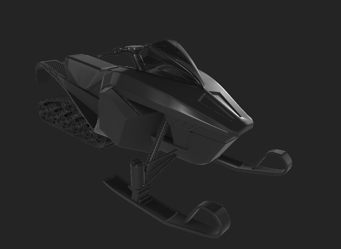9 Wheel Snowmobile 3D model_1