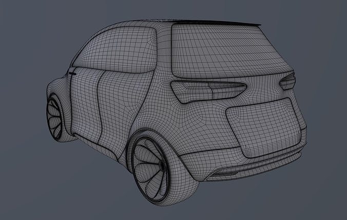Hatchback Electric Car 3D model 6