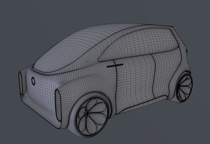 Hatchback Electric Car 3D model 5