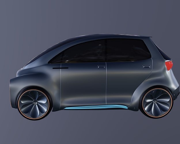 Hatchback Electric Car 3D model 3