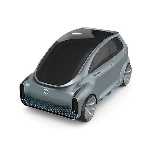 Hatchback Electric Car 3D model 2