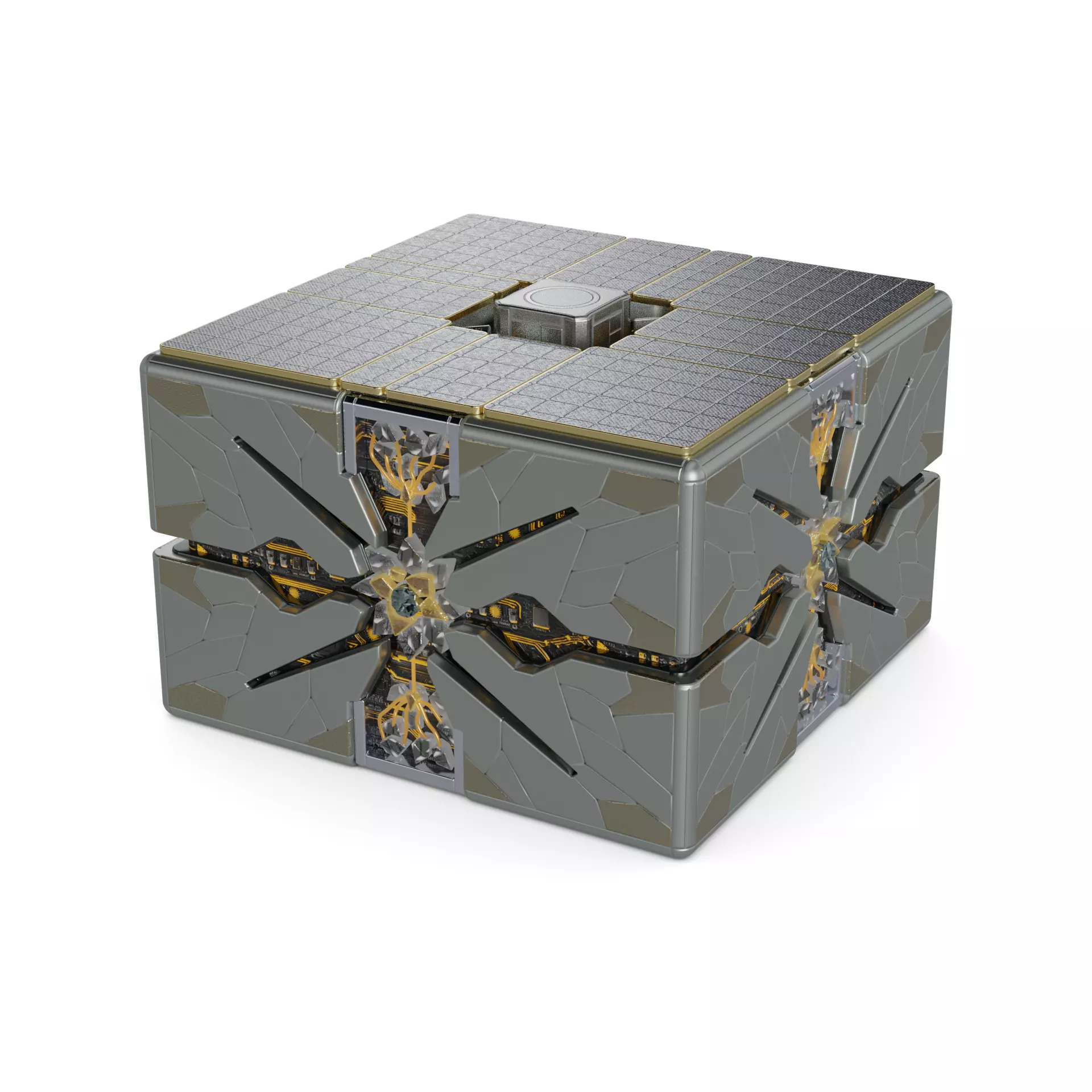 Cubesats Small Satellite 3D model_0