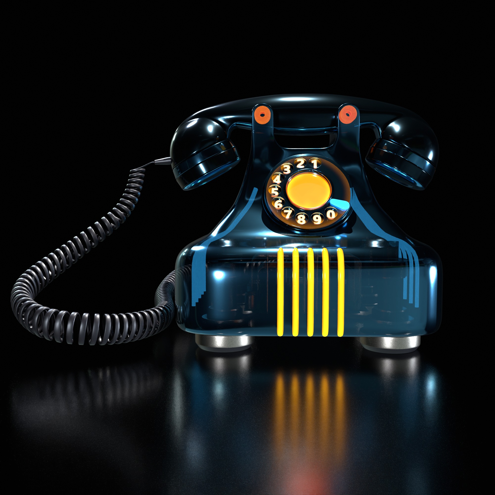 Landline telephone 3D model_2