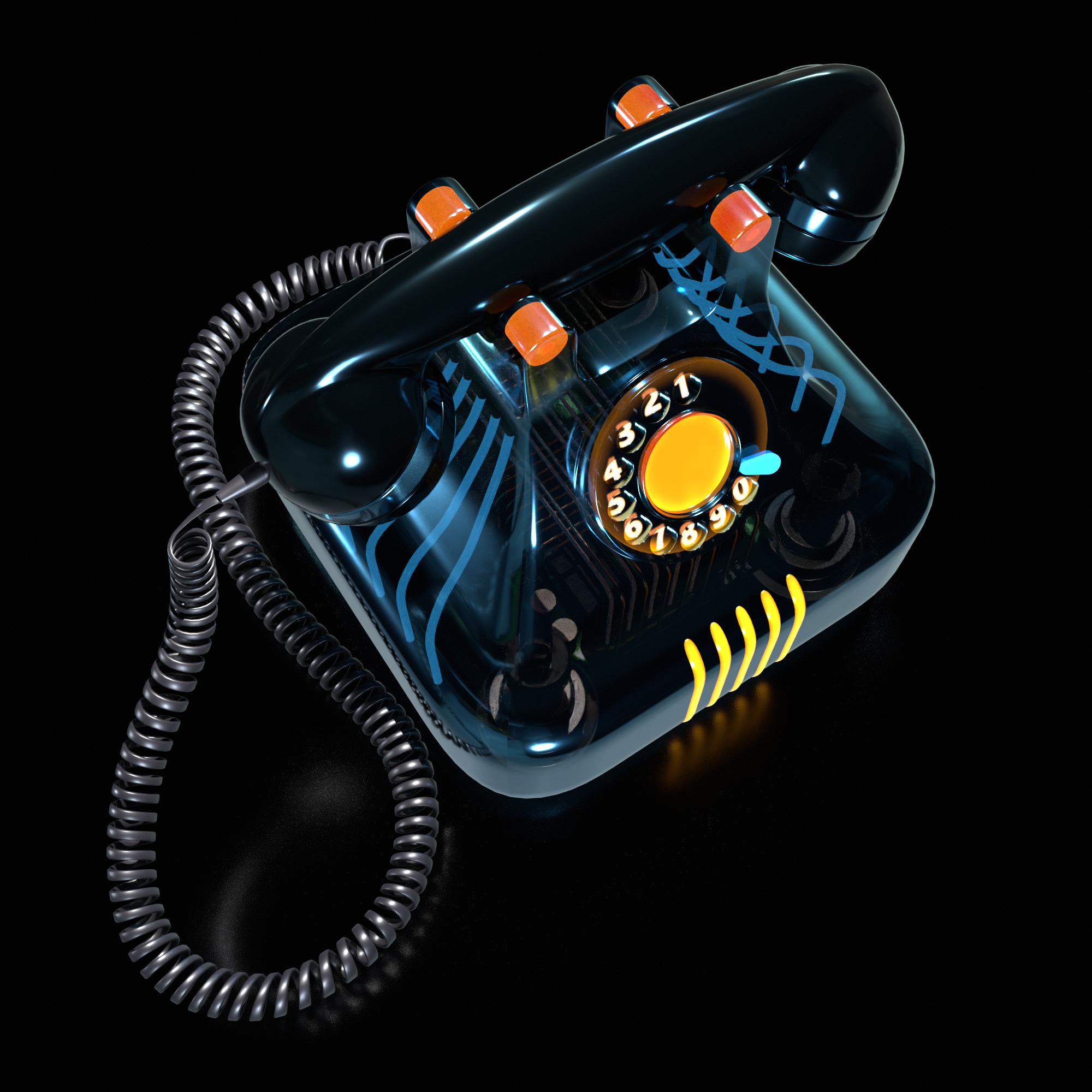 Landline telephone 3D model_6