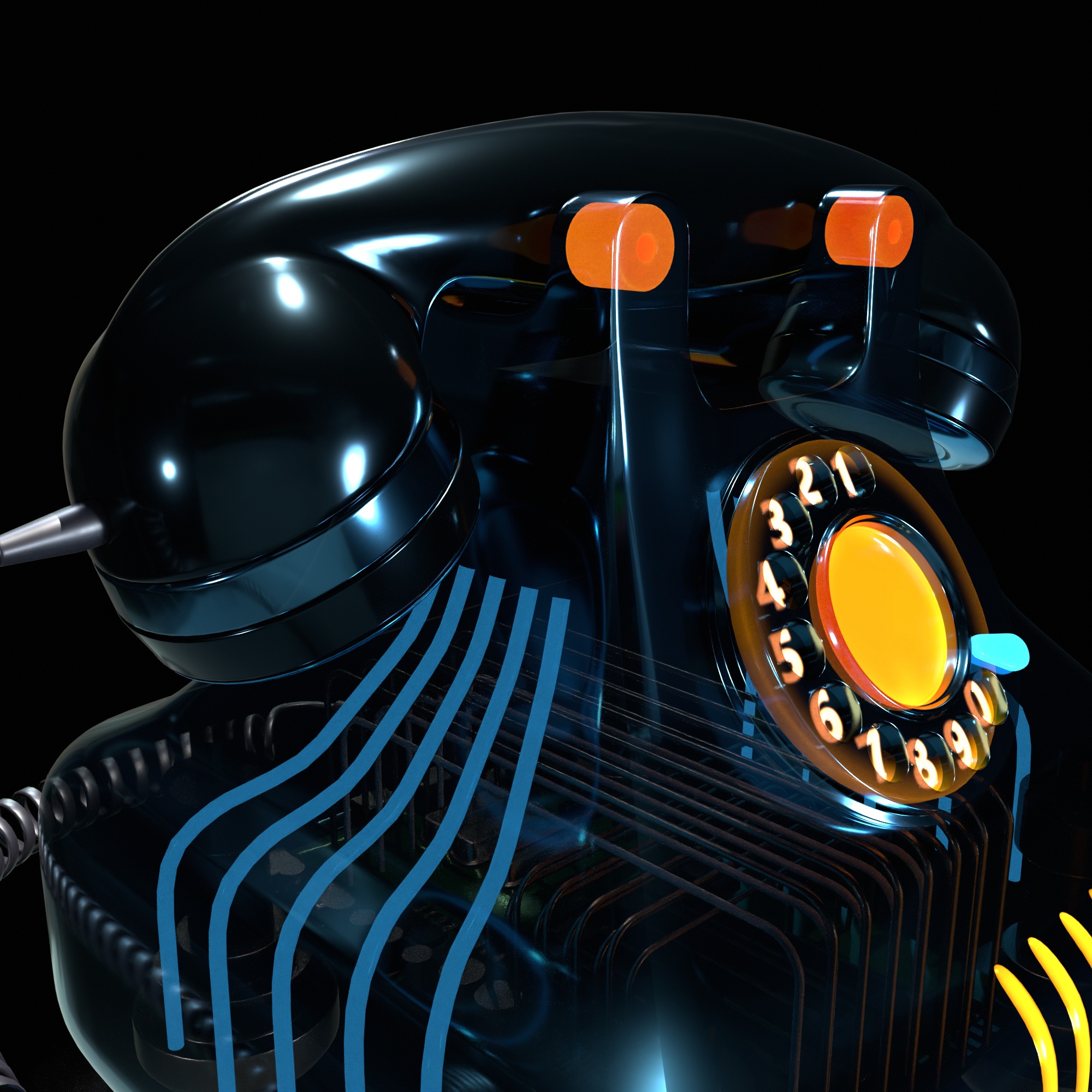 Landline telephone 3D model_5