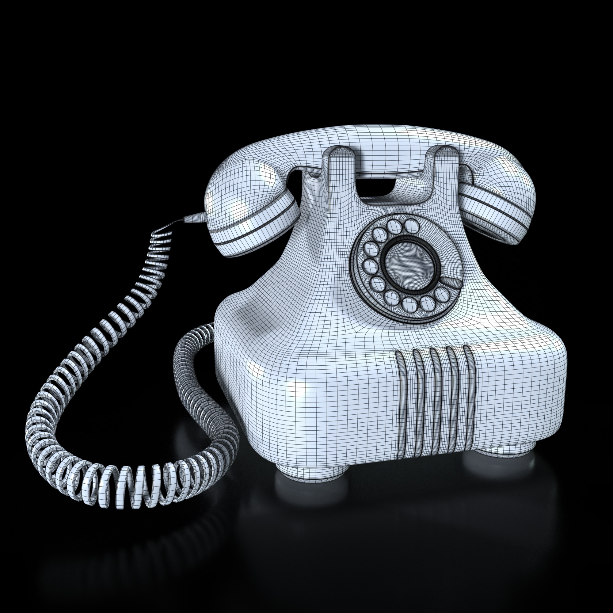 Landline telephone 3D model_10