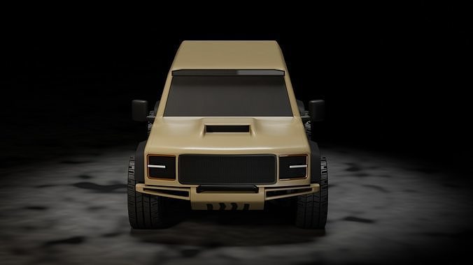 Off-Road car Low-poly 3D model 5