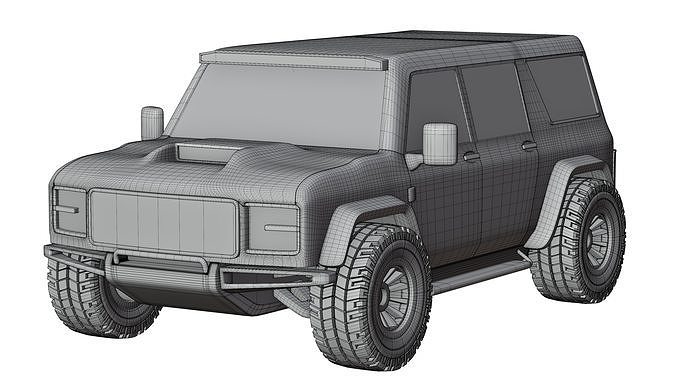 Off-Road car Low-poly 3D model 7
