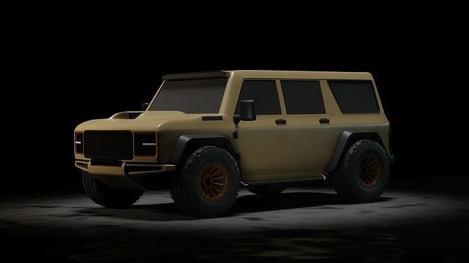 Off-Road car Low-poly 3D model 3