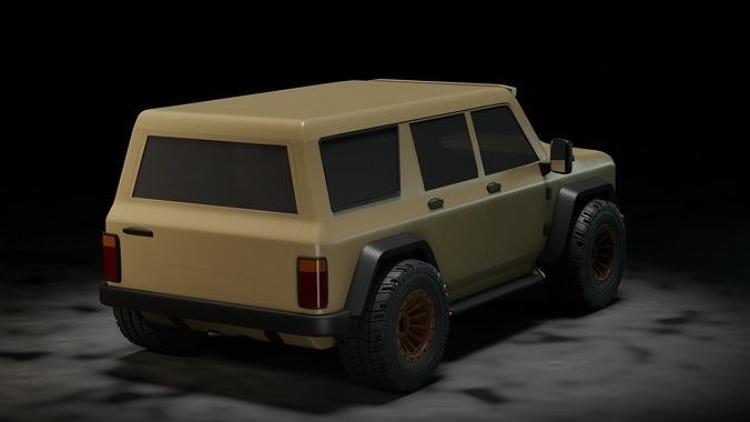 Off-Road car Low-poly 3D model 4