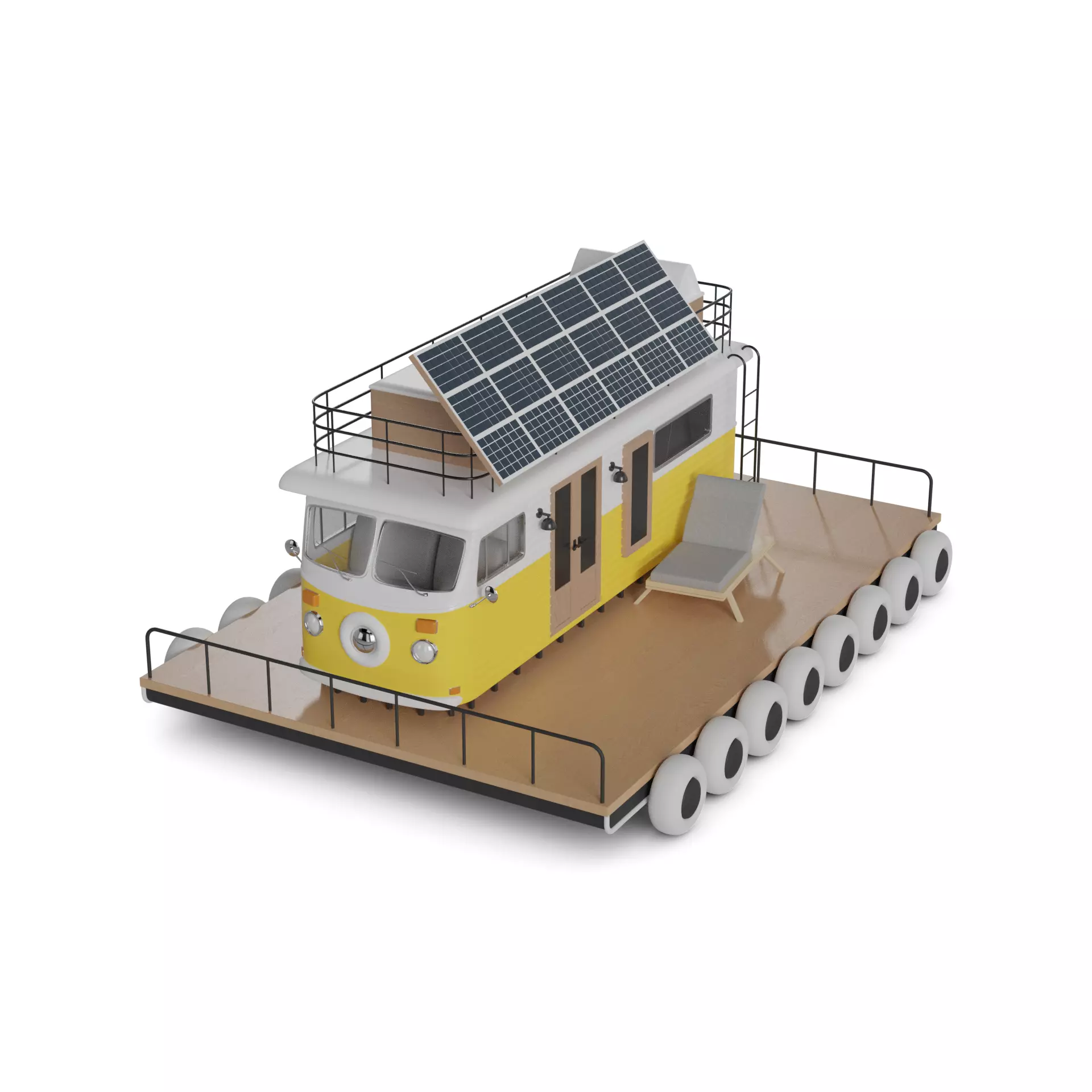 Adventure Houseboat 3D model_0