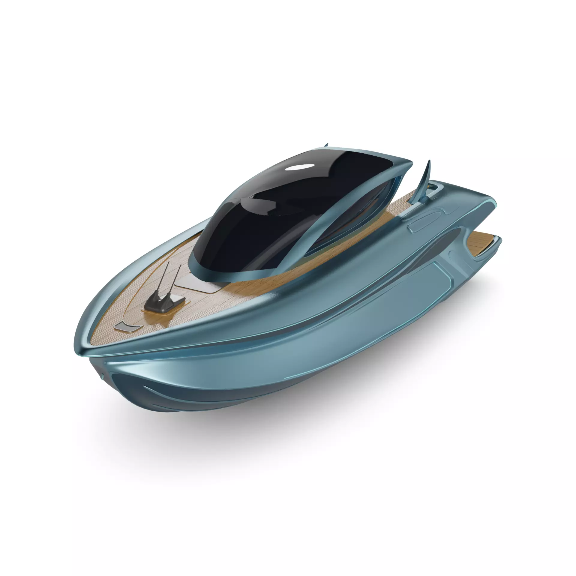 Electric Motorboat 3D model_0