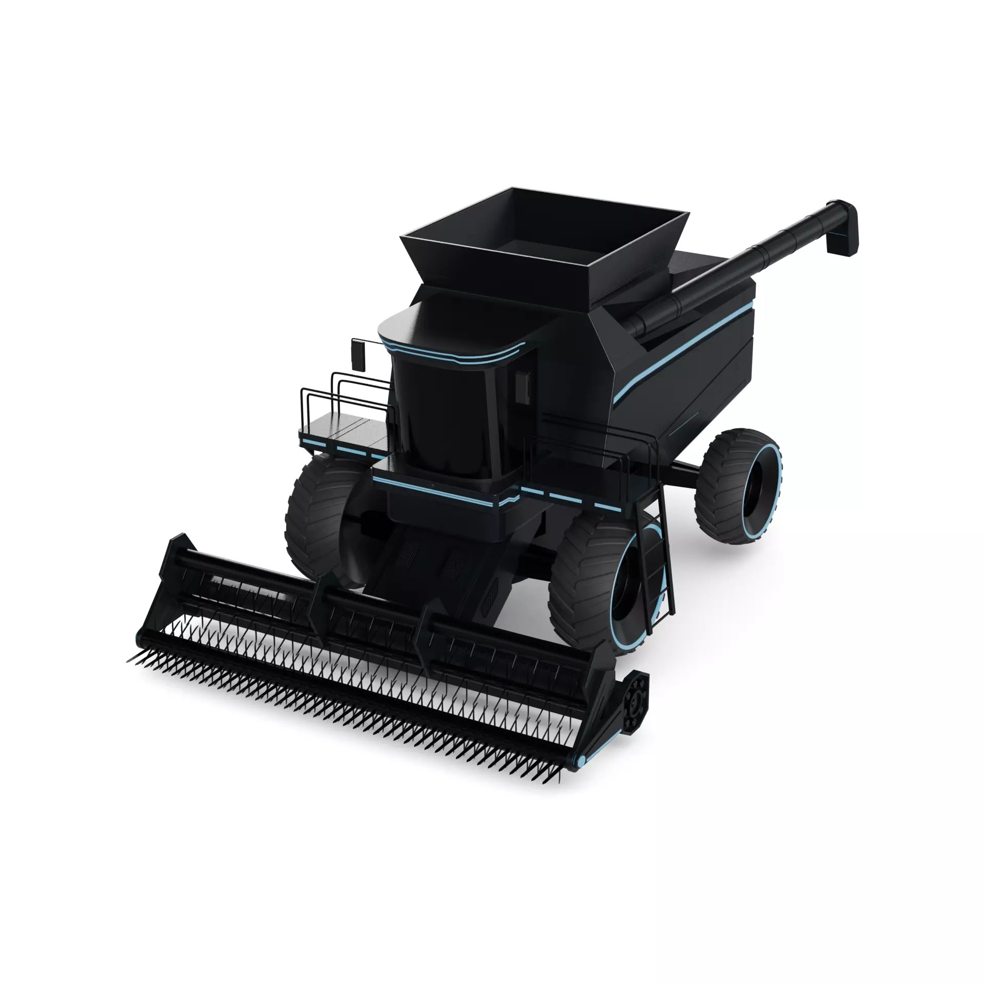 Combine Harvester 3D model_0