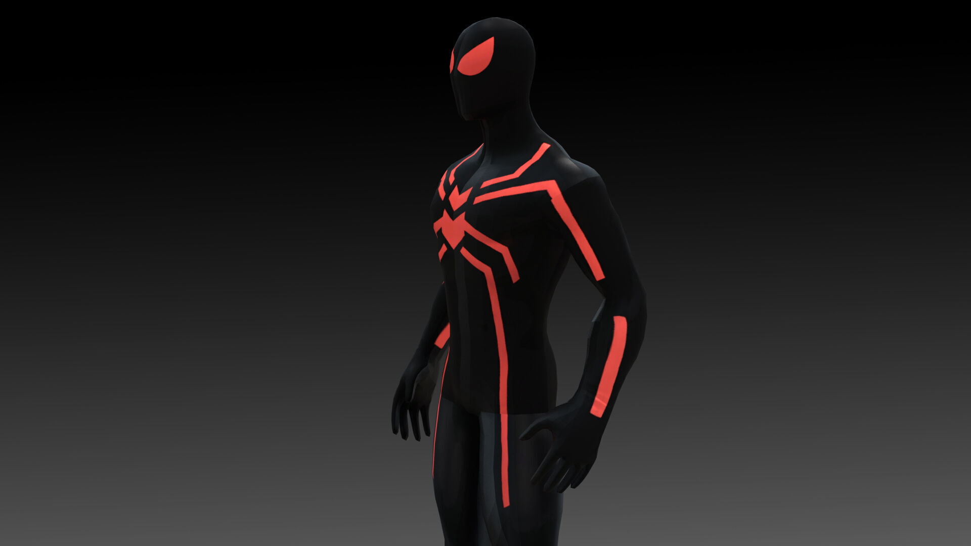 Spider-Man Big Time Suit Marvel 3D Model  High-Quality  Rigged Low-poly 3D model_13