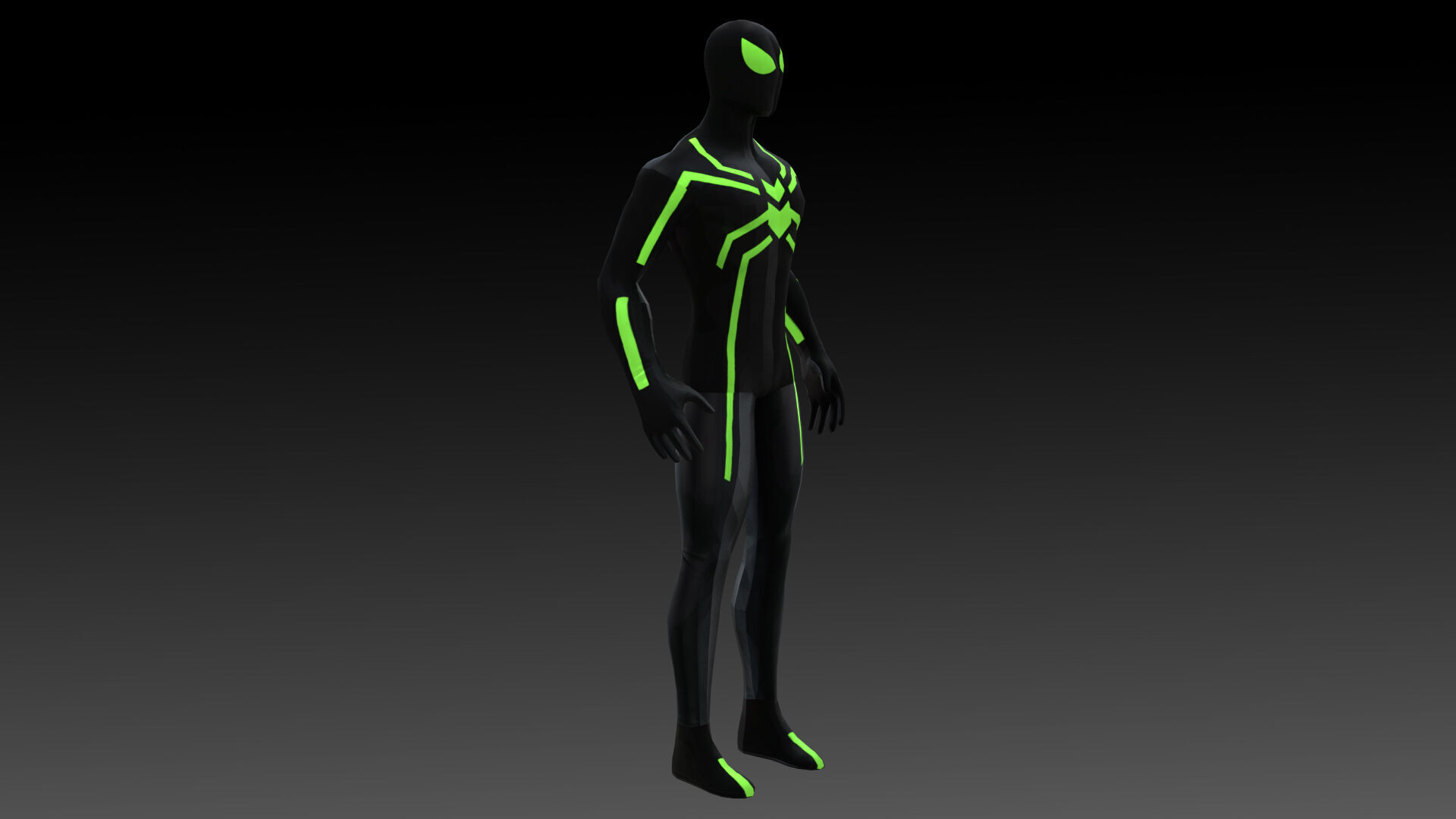 Spider-Man Big Time Suit Marvel 3D Model  High-Quality  Rigged Low-poly 3D model_4