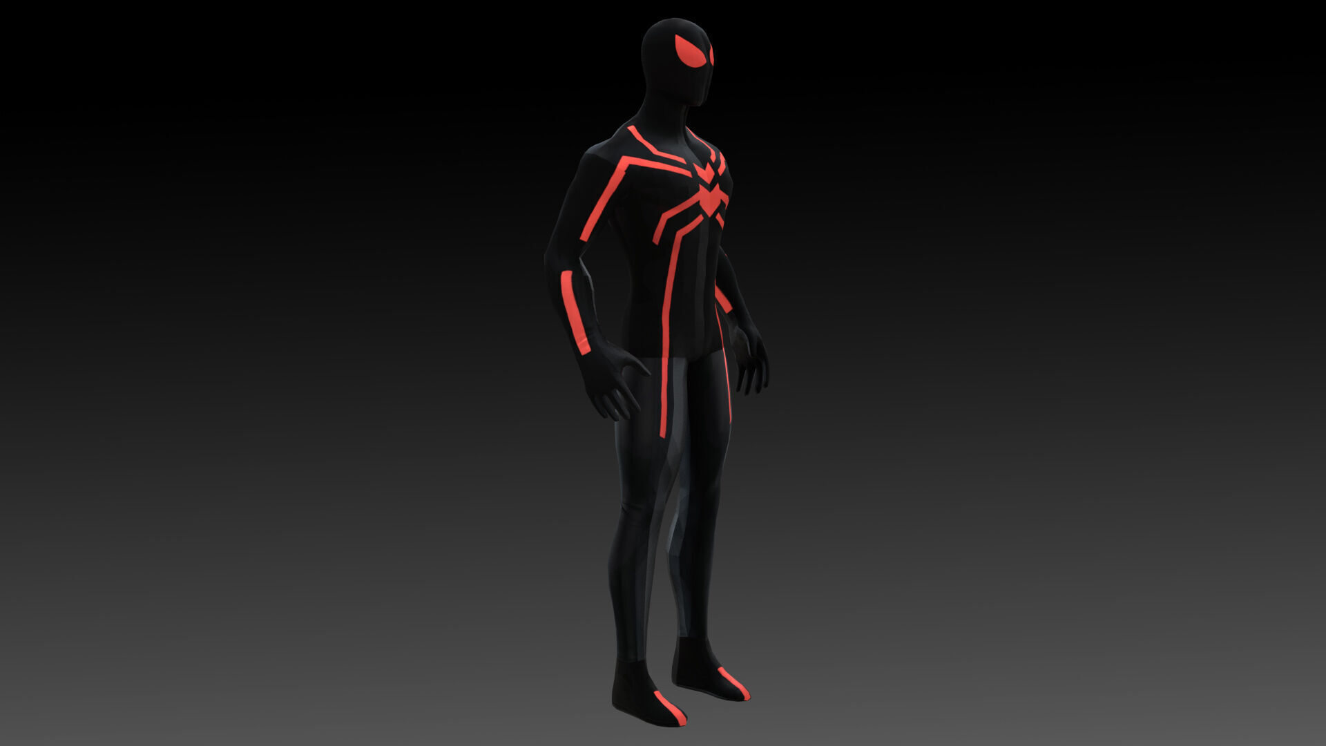 Spider-Man Big Time Suit Marvel 3D Model  High-Quality  Rigged Low-poly 3D model_16