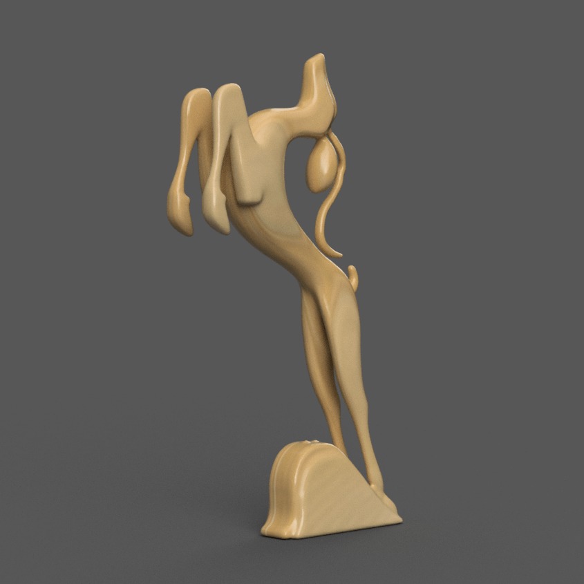 Elegant Minimalist Jumping Deer Sculpture 3D print model_1