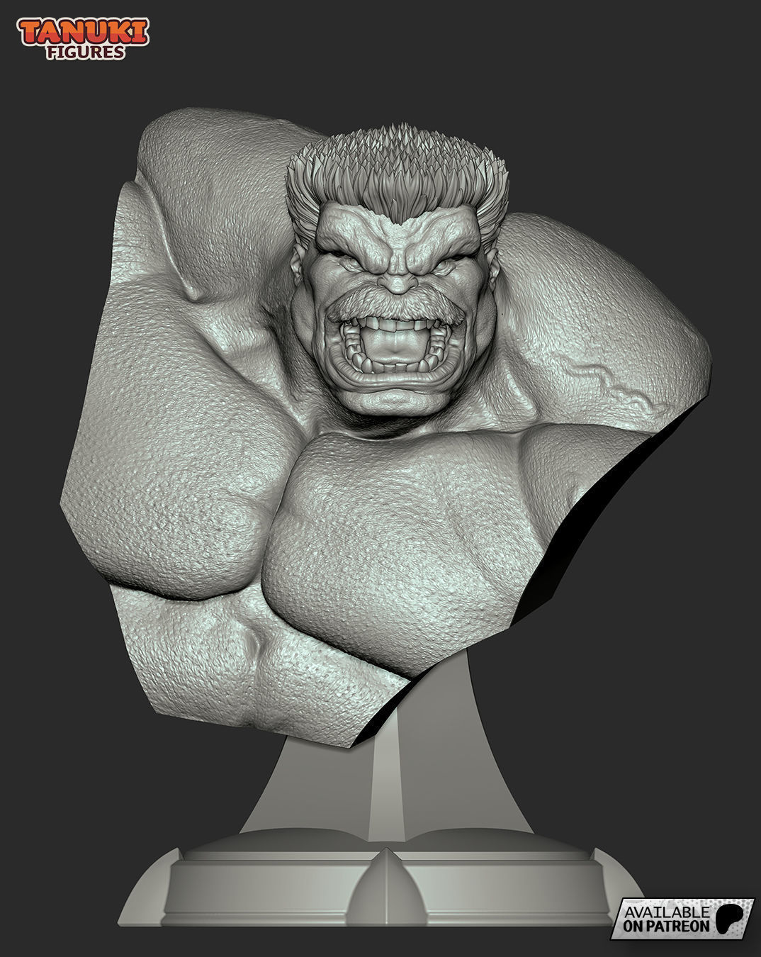 Red Hulk - Bust 3D print model_2