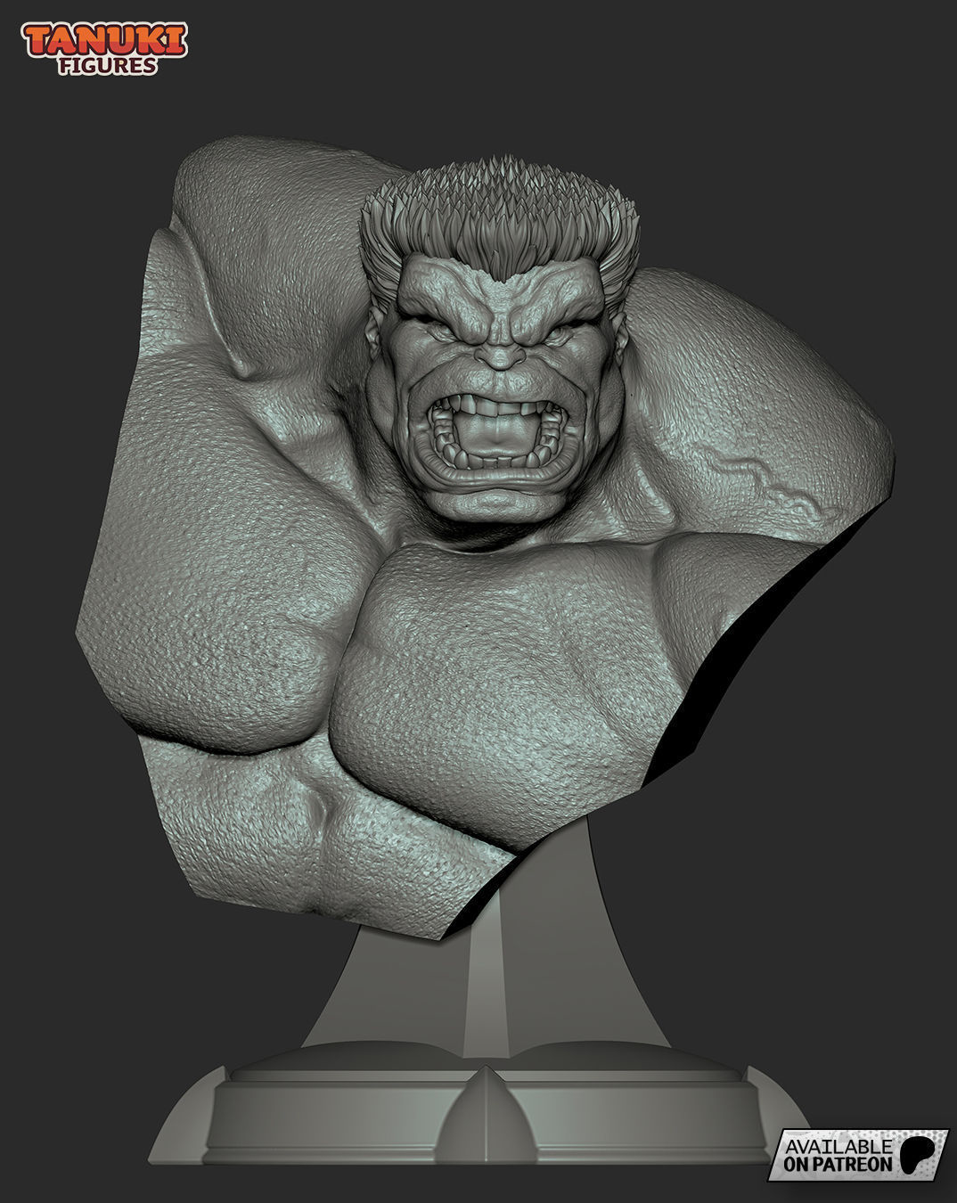 Red Hulk - Bust 3D print model_3