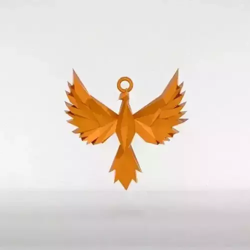 Minimal Phoenix Bird pendant
