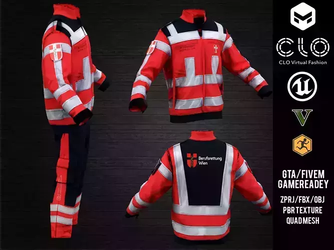 Berufsrettung Wien Operational Uniform 3D Model  3D model