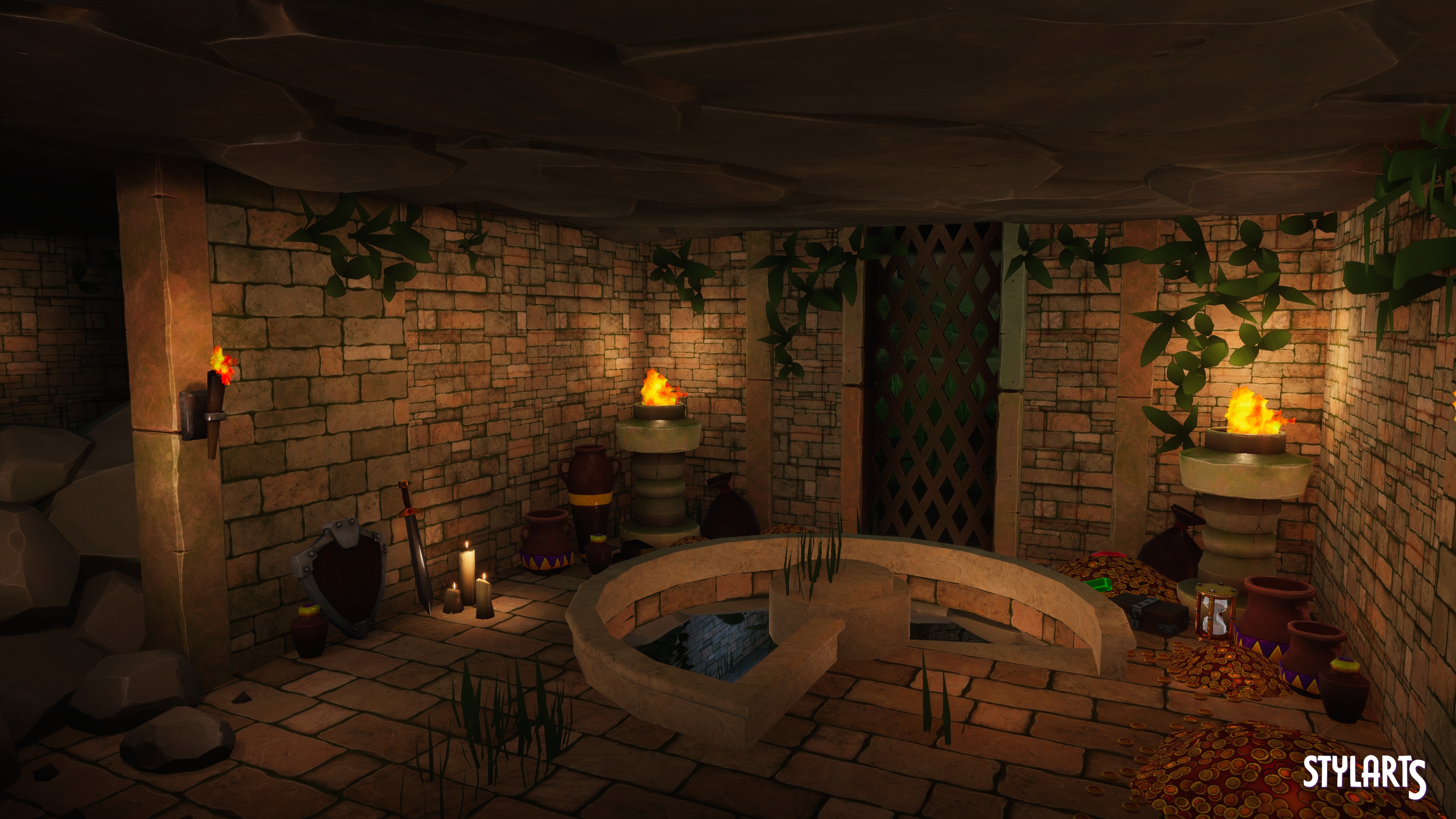 Stylized Ancient Ruins Environment Low-poly 3D model_10