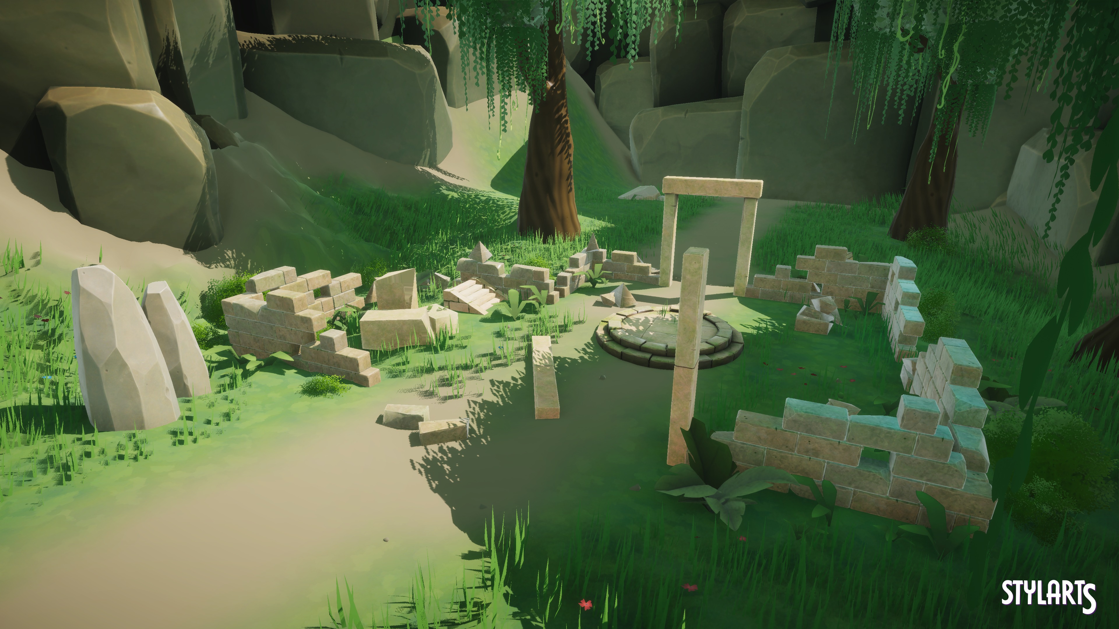 Stylized Ancient Ruins Environment Low-poly 3D model_9