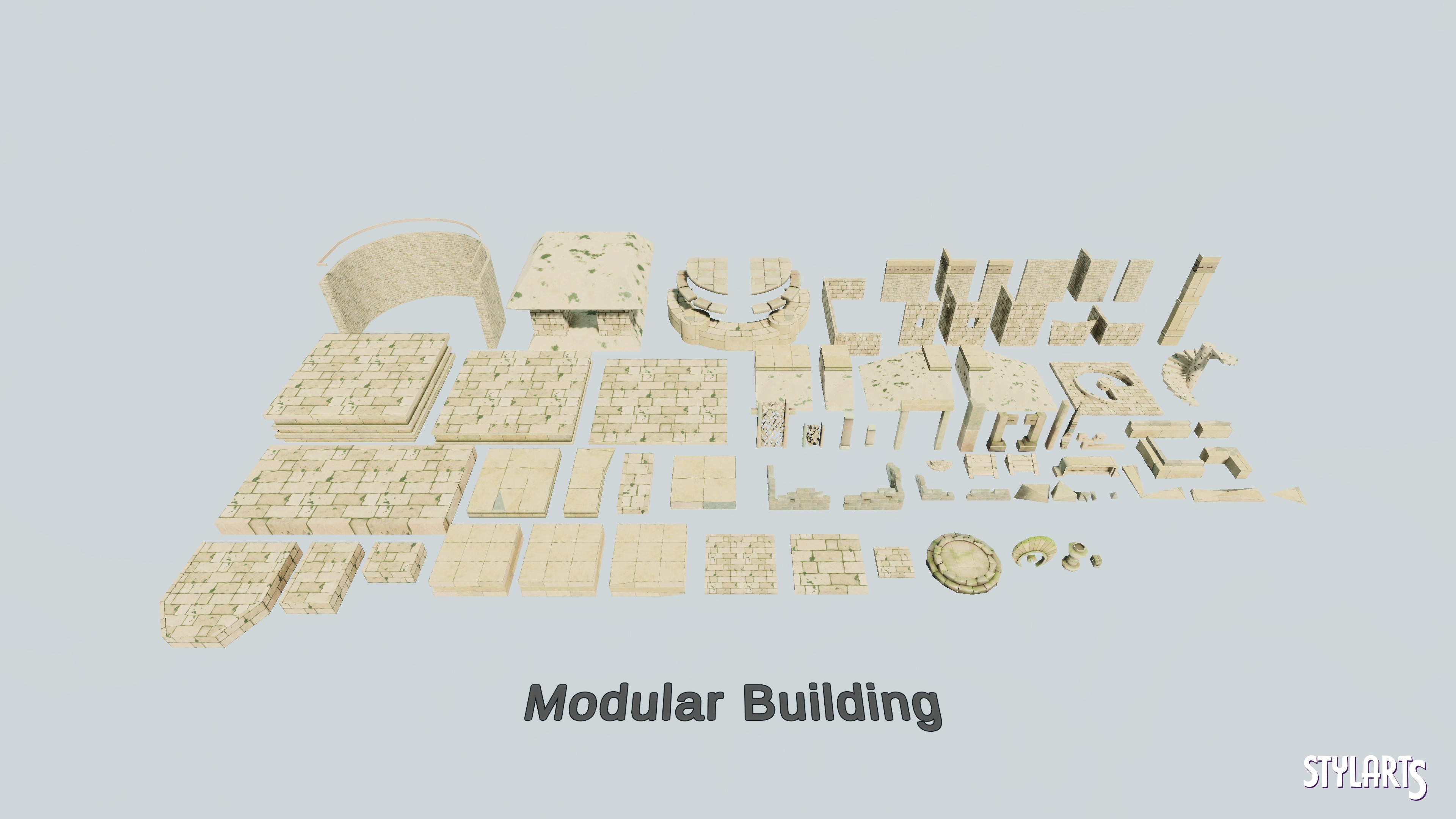 Stylized Ancient Ruins Environment Low-poly 3D model_21