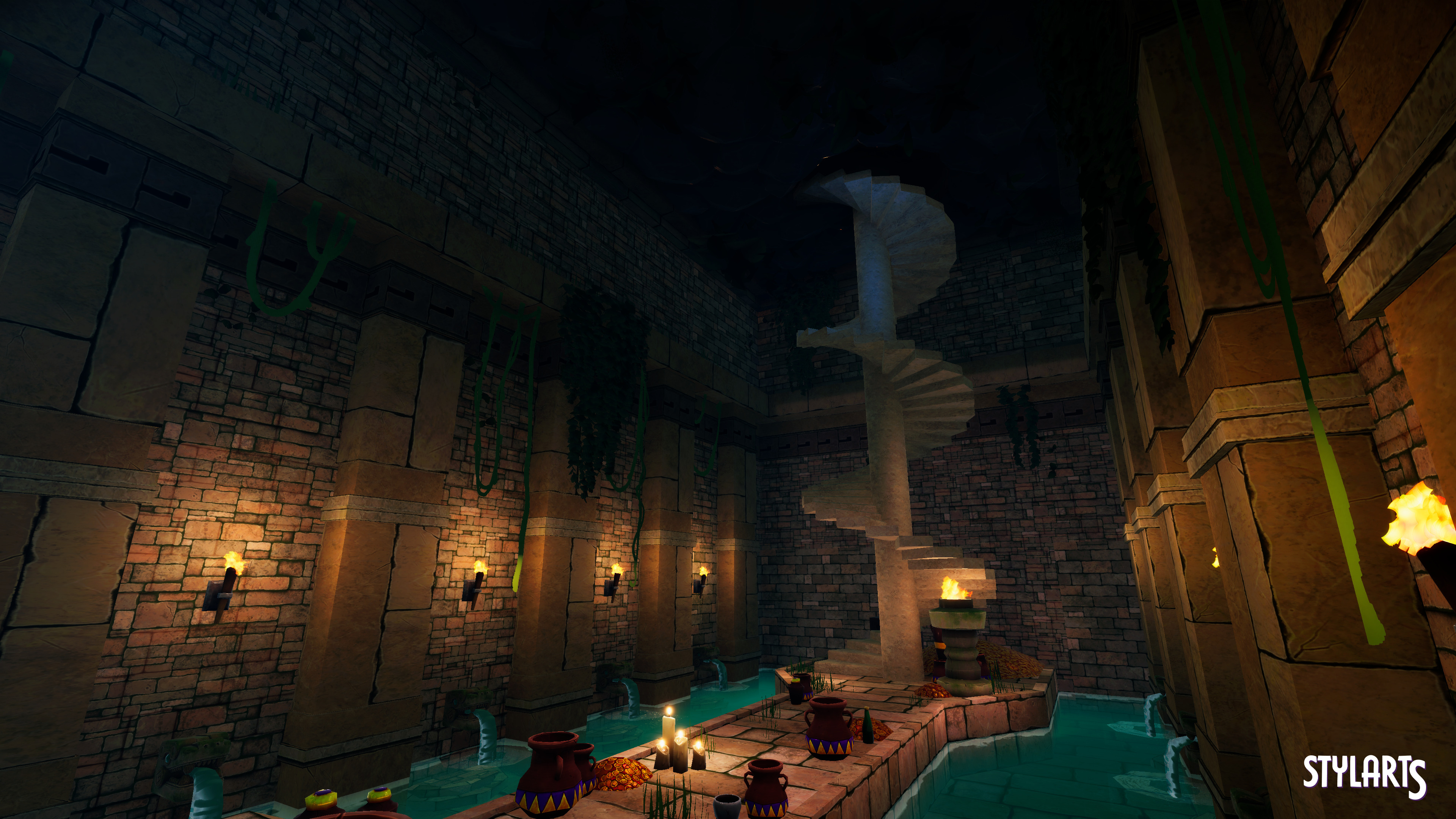 Stylized Ancient Ruins Environment Low-poly 3D model_13