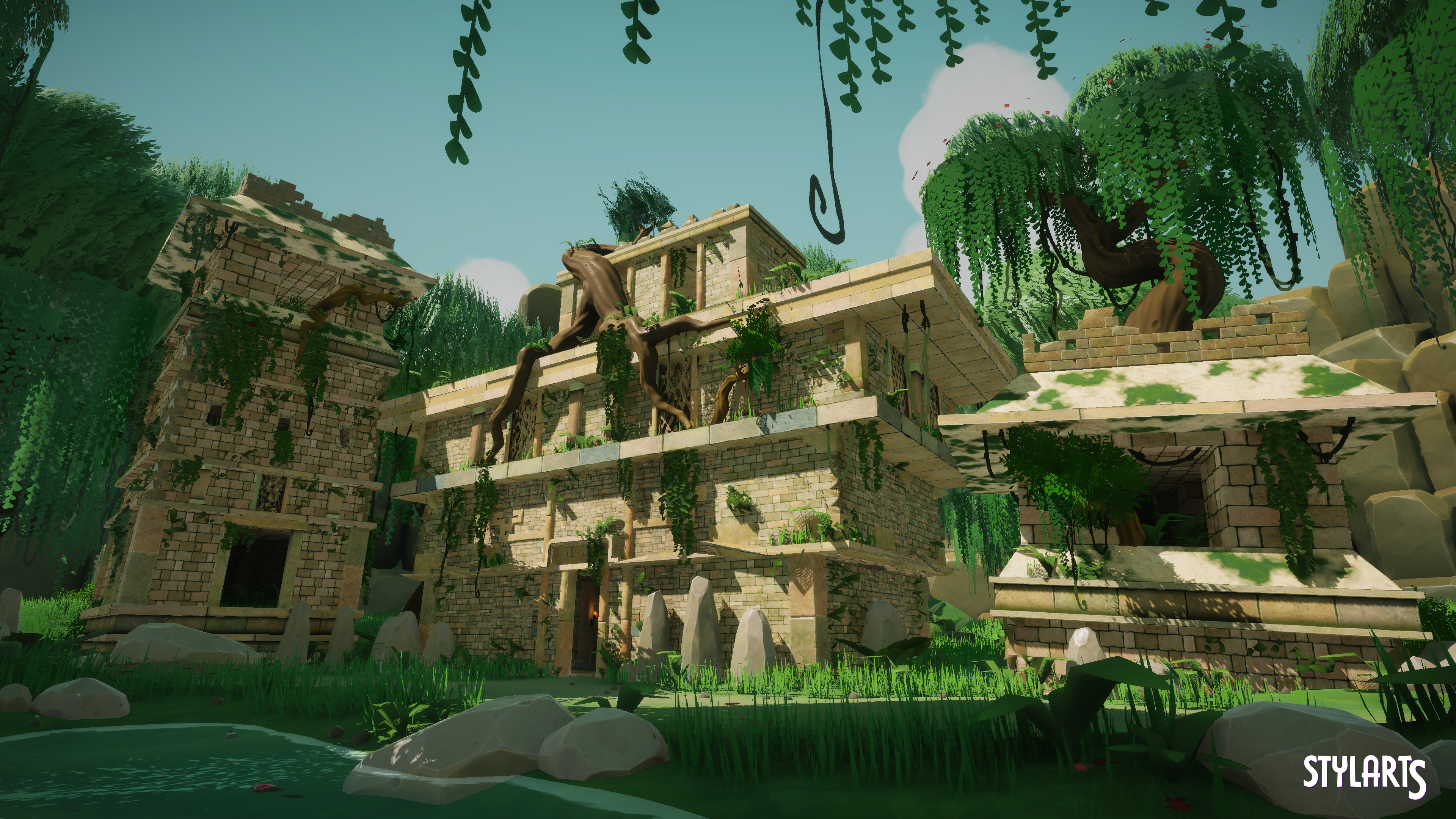 Stylized Ancient Ruins Environment Low-poly 3D model_16