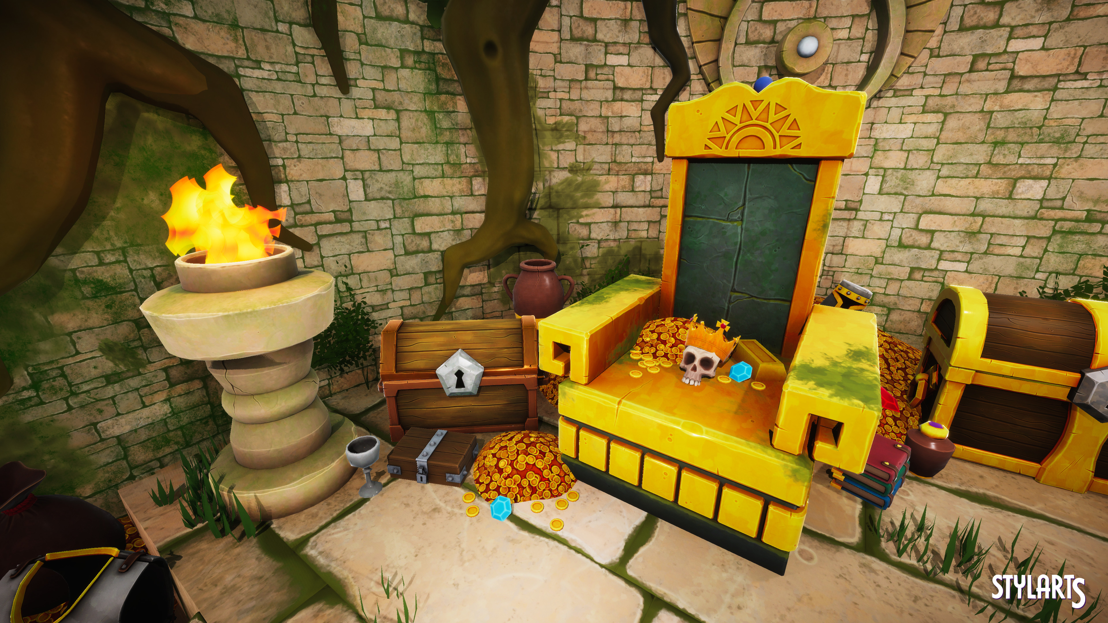 Stylized Ancient Ruins Environment Low-poly 3D model_18