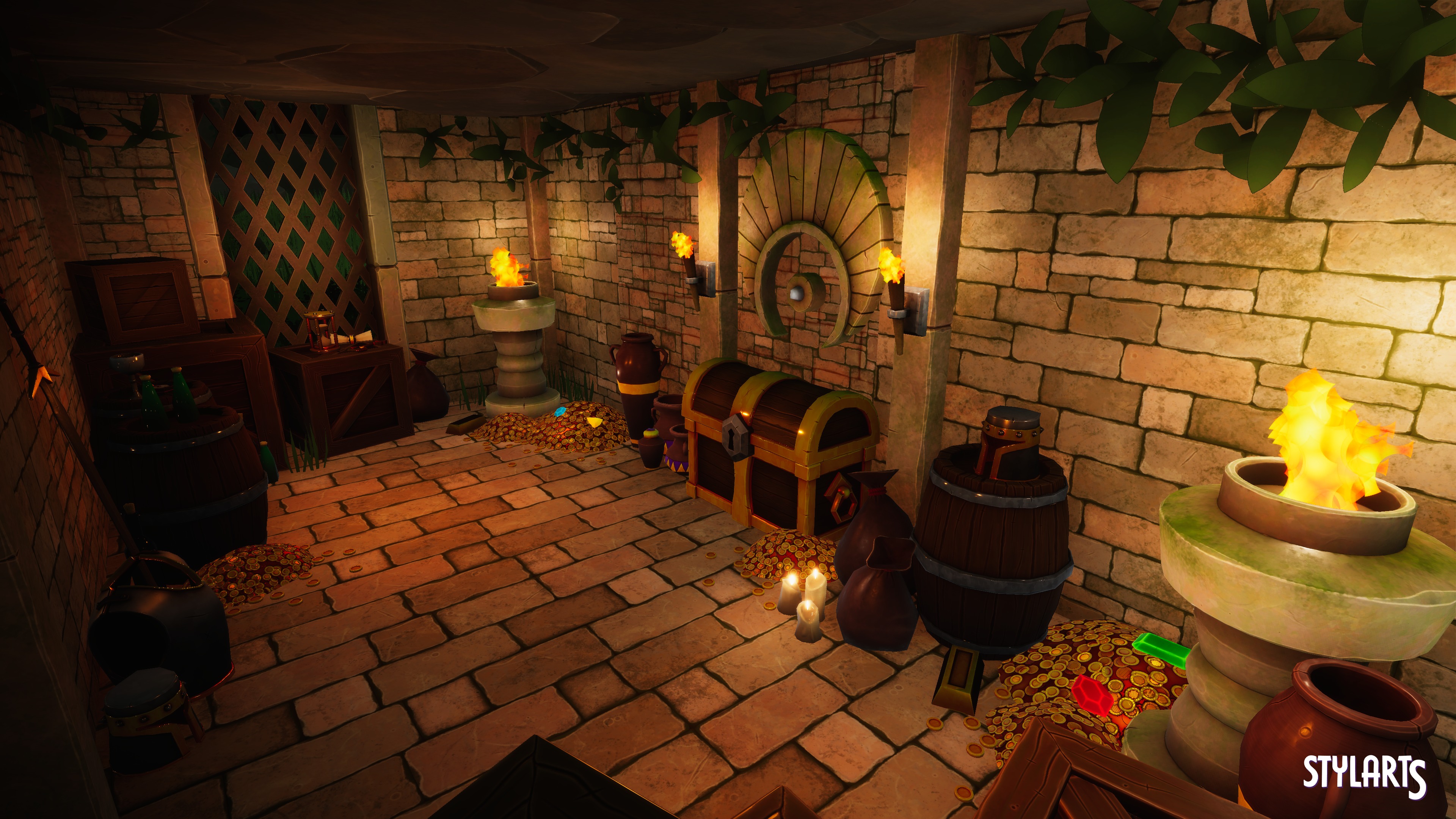 Stylized Ancient Ruins Environment Low-poly 3D model_12