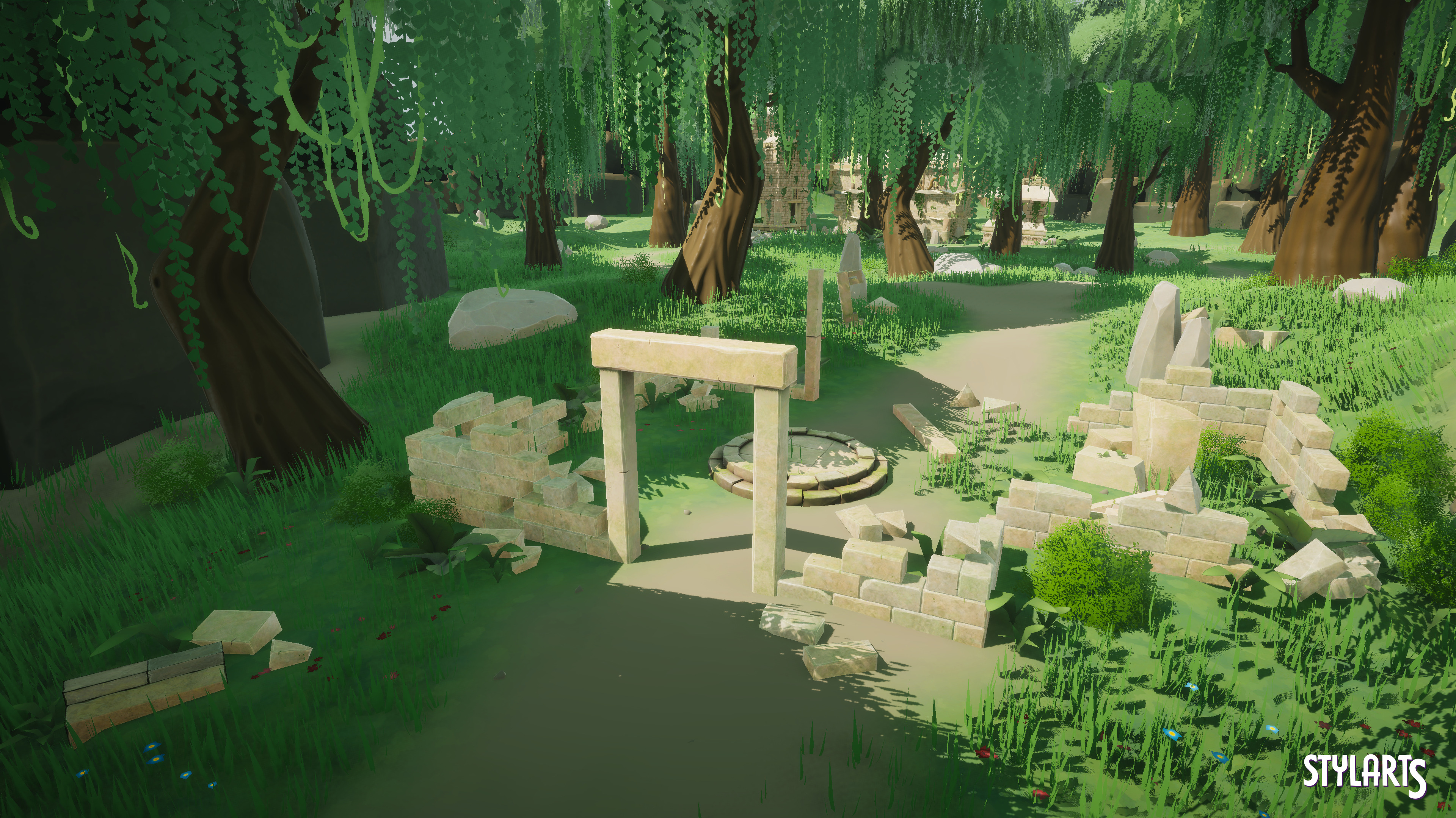 Stylized Ancient Ruins Environment Low-poly 3D model_7