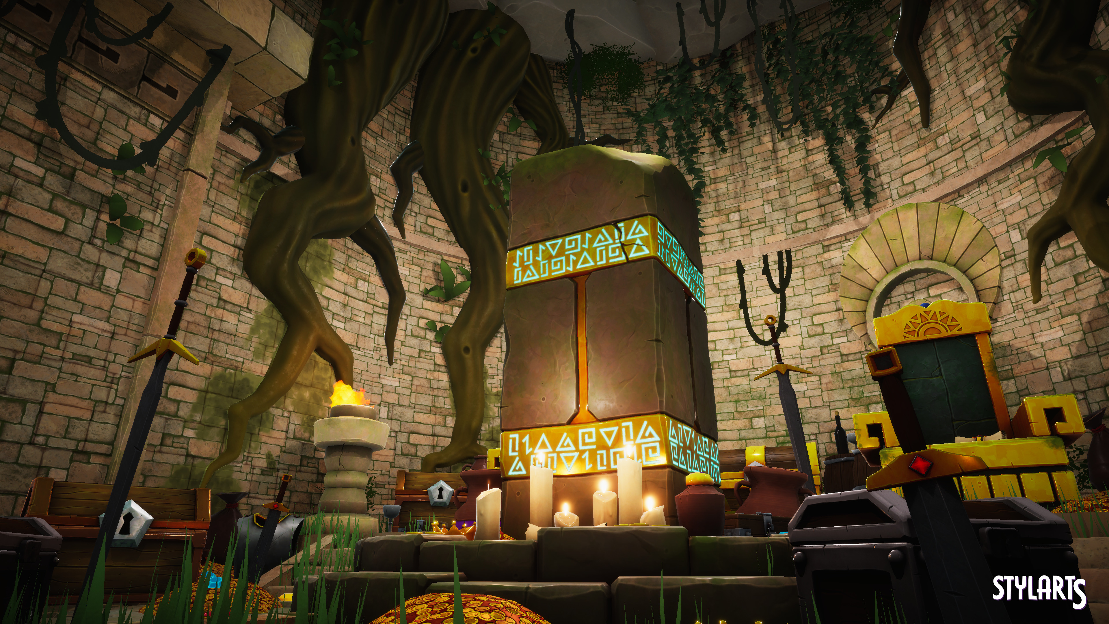 Stylized Ancient Ruins Environment Low-poly 3D model_15