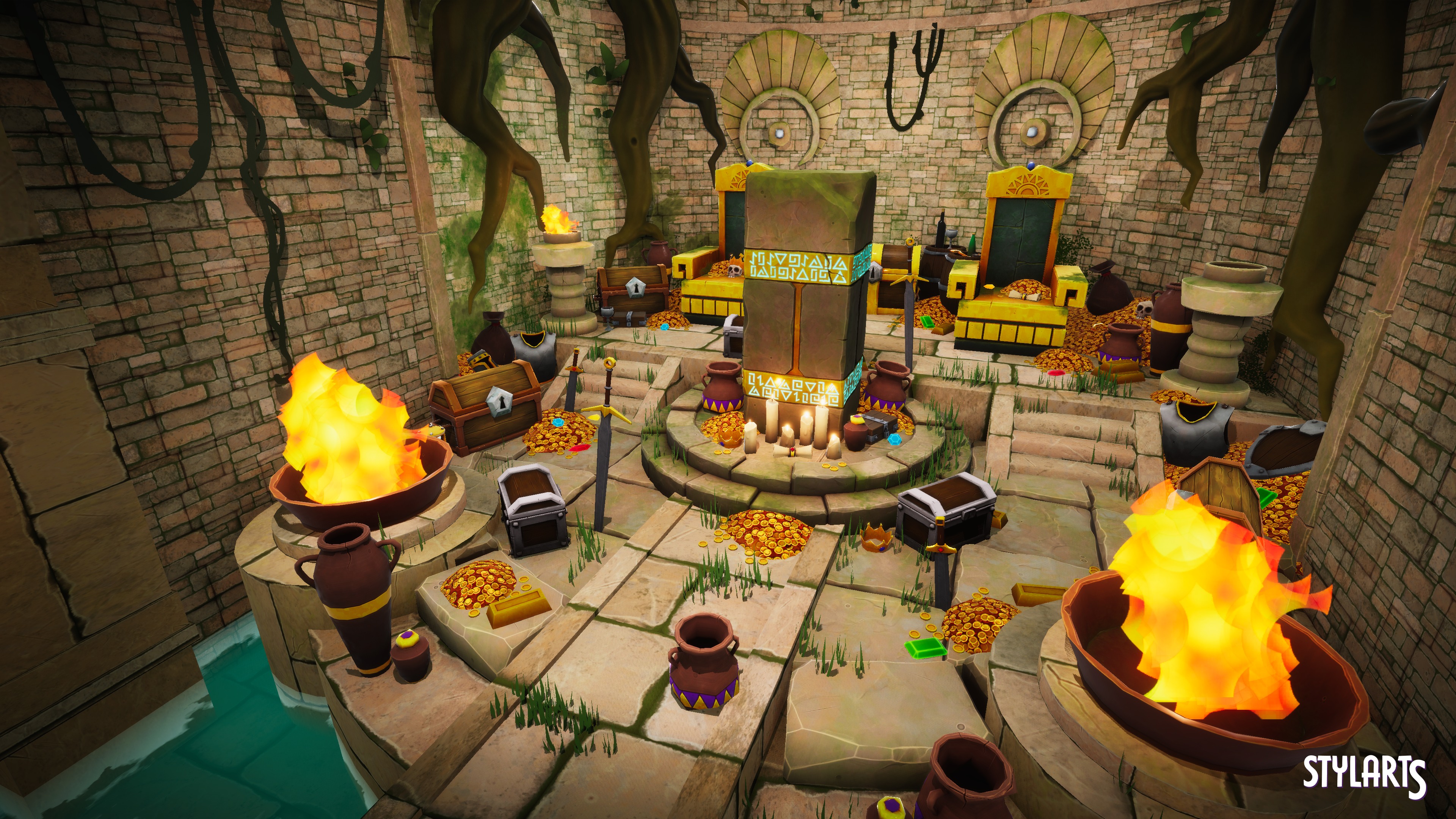 Stylized Ancient Ruins Environment Low-poly 3D model_19