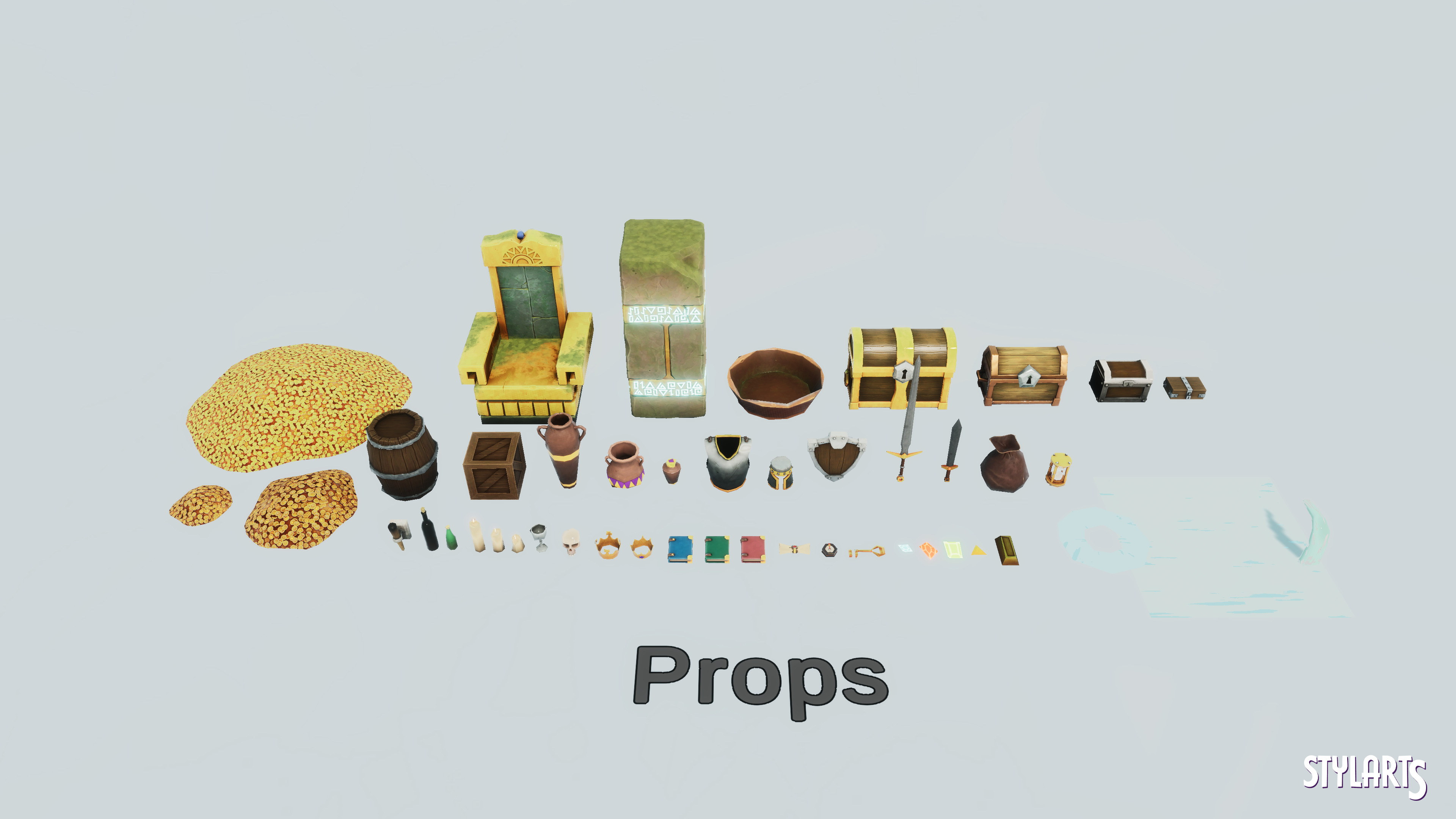 Stylized Ancient Ruins Environment Low-poly 3D model_20