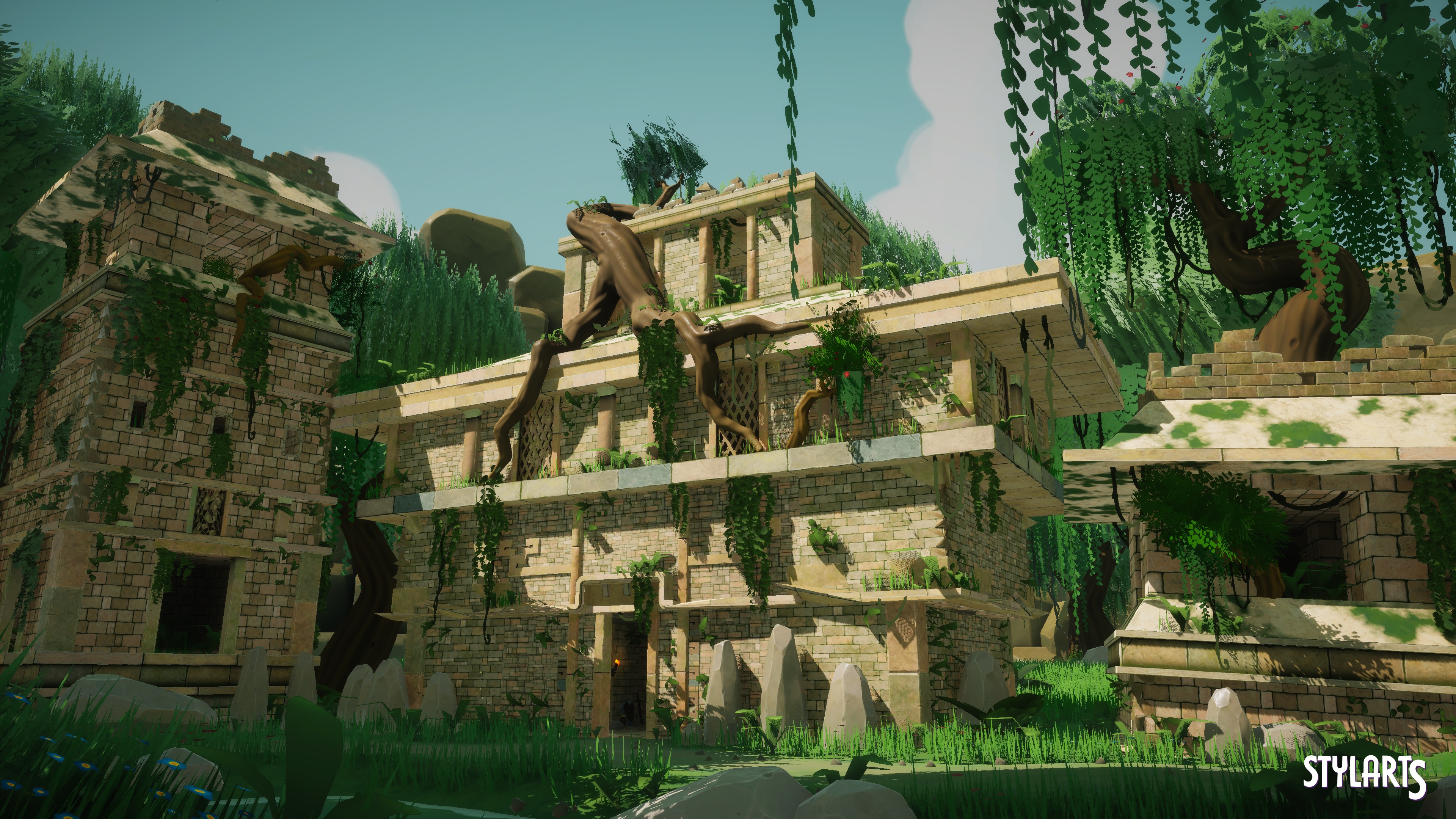 Stylized Ancient Ruins Environment Low-poly 3D model_6