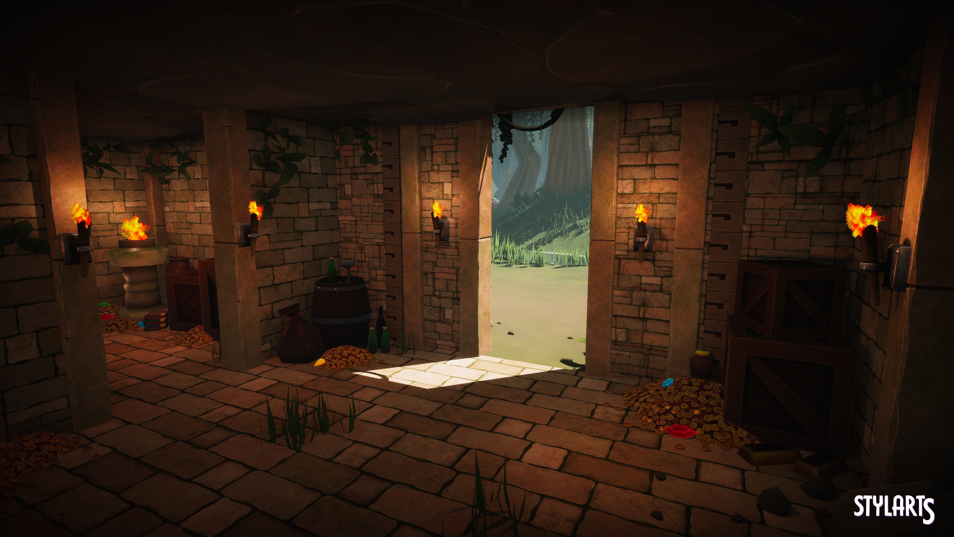 Stylized Ancient Ruins Environment Low-poly 3D model_8