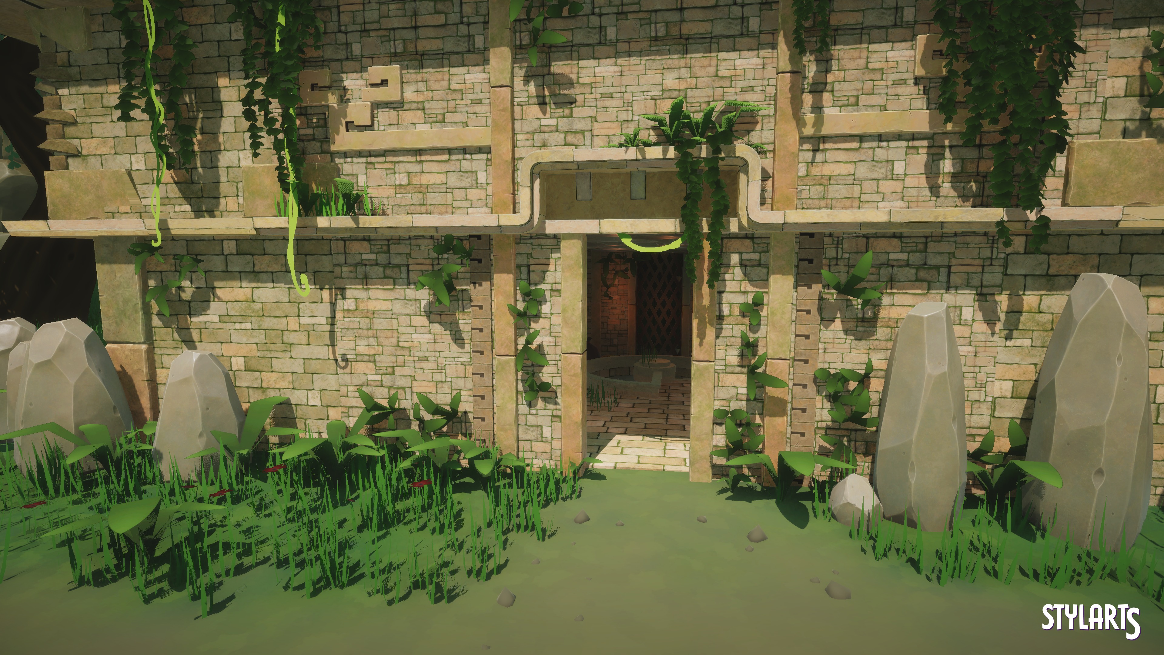Stylized Ancient Ruins Environment Low-poly 3D model_14
