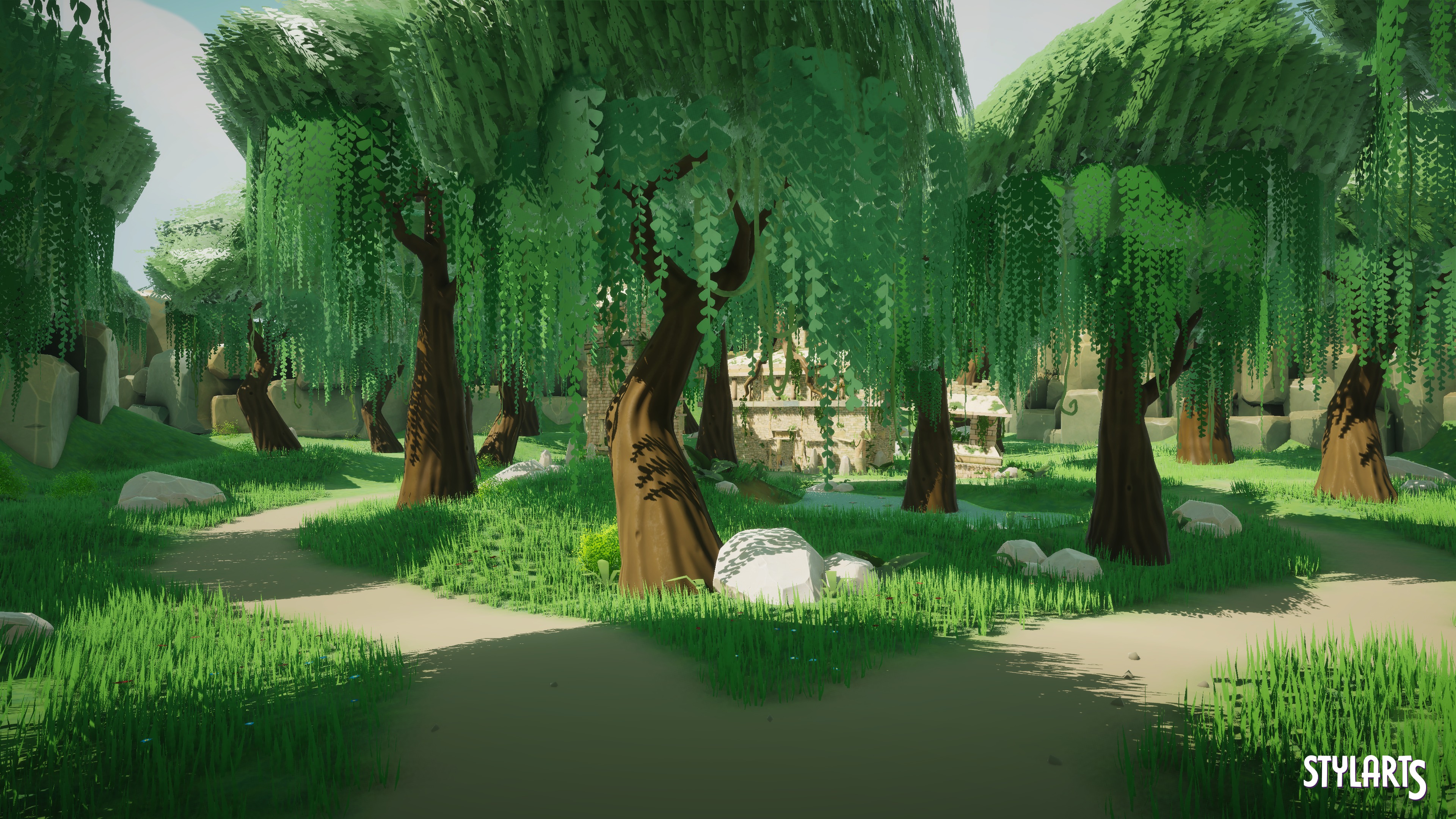 Stylized Ancient Ruins Environment Low-poly 3D model_11