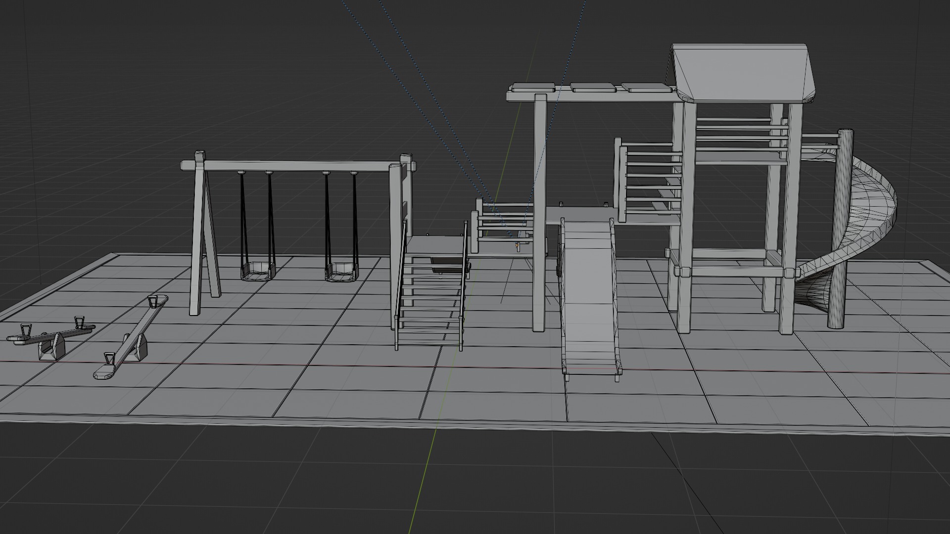 children playground Low-poly 3D model_15