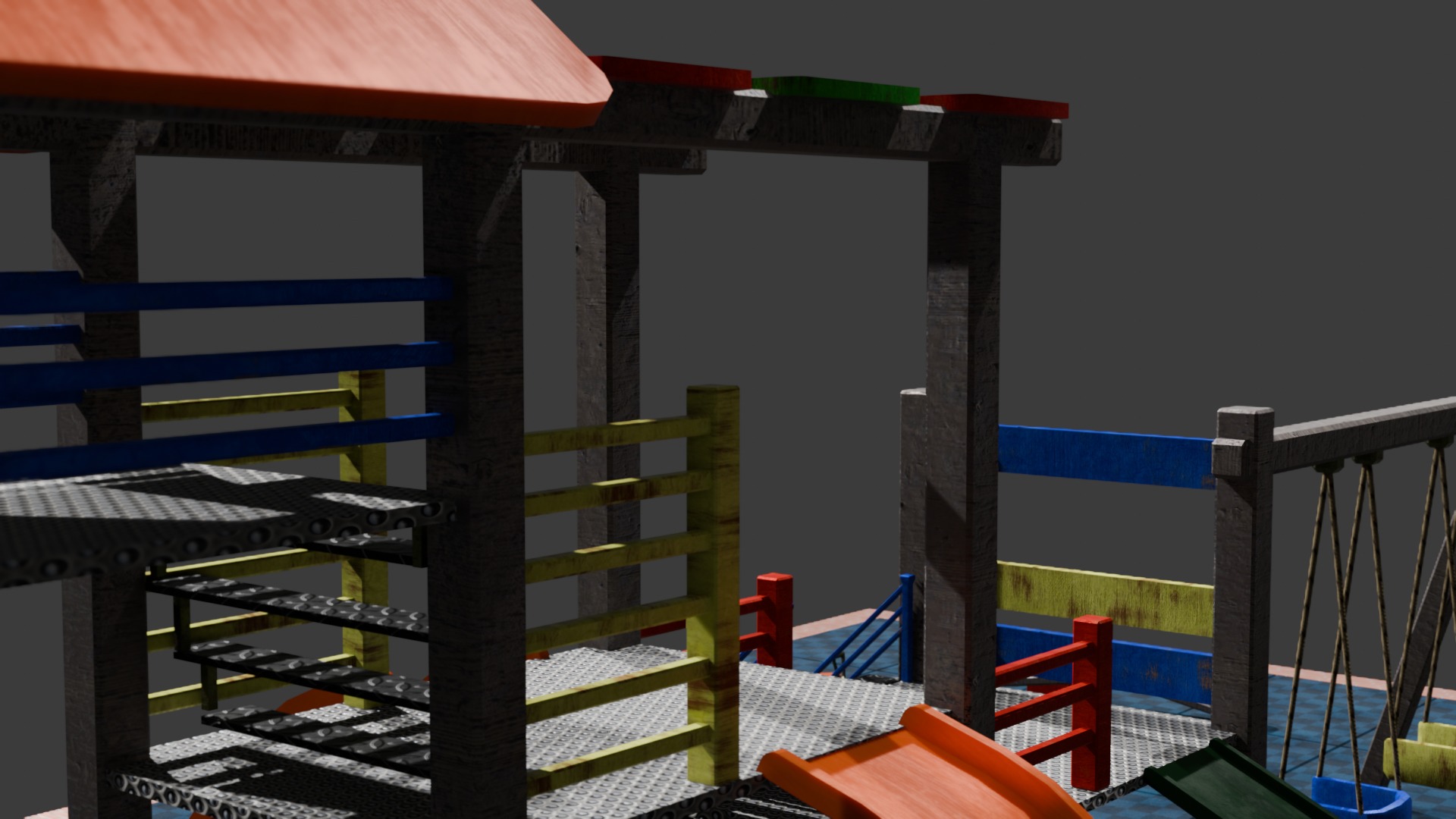 children playground Low-poly 3D model_11