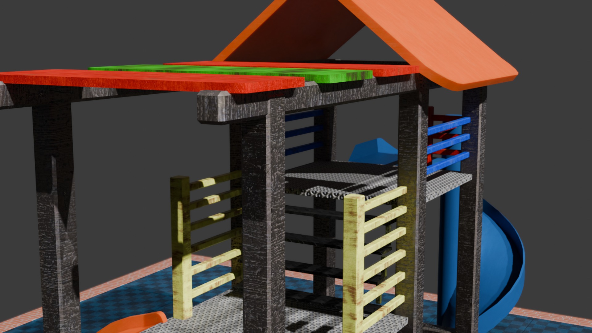 children playground Low-poly 3D model_10