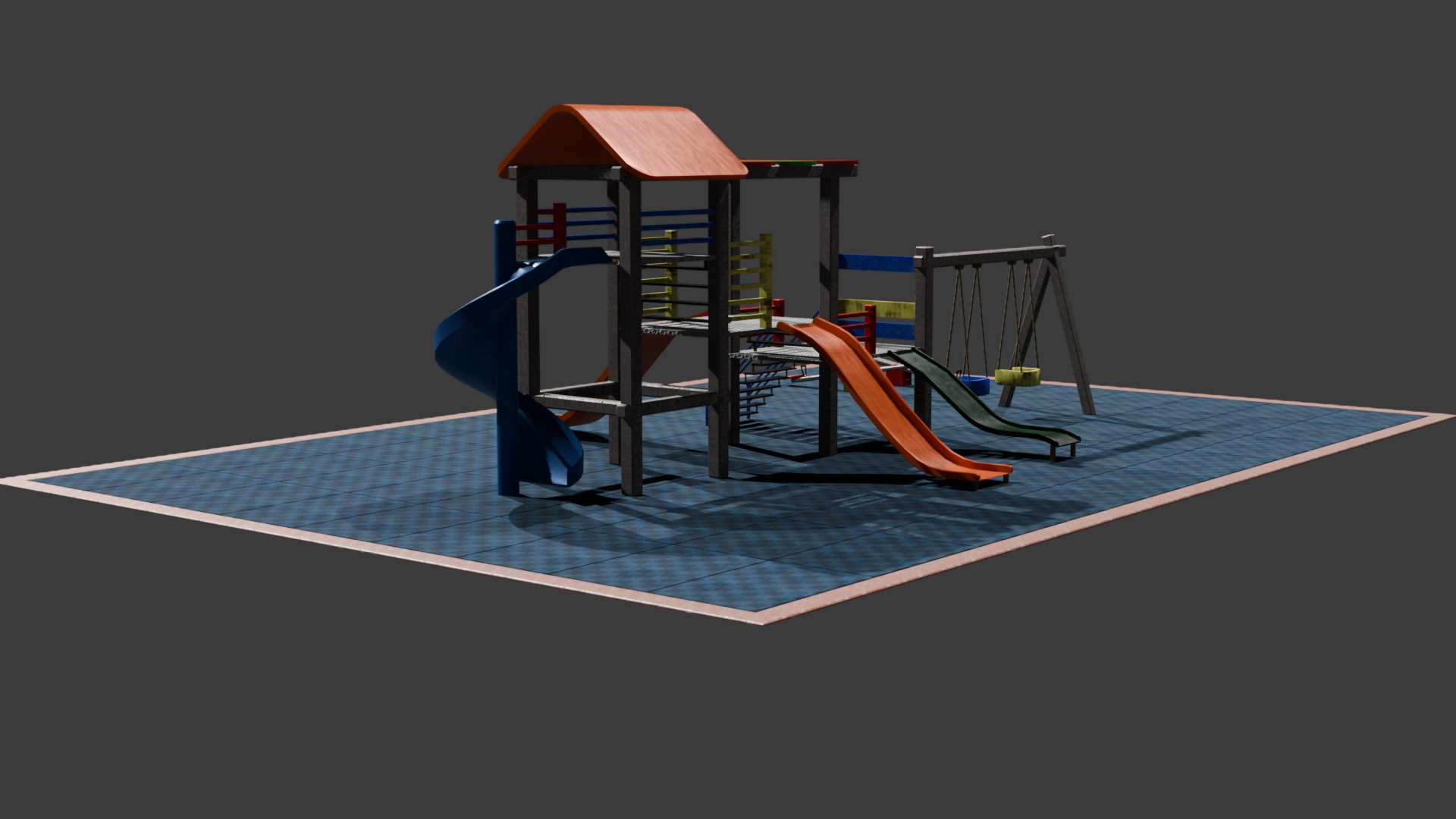 children playground Low-poly 3D model_7