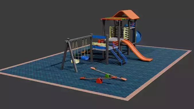 children playground Low-poly 3D model